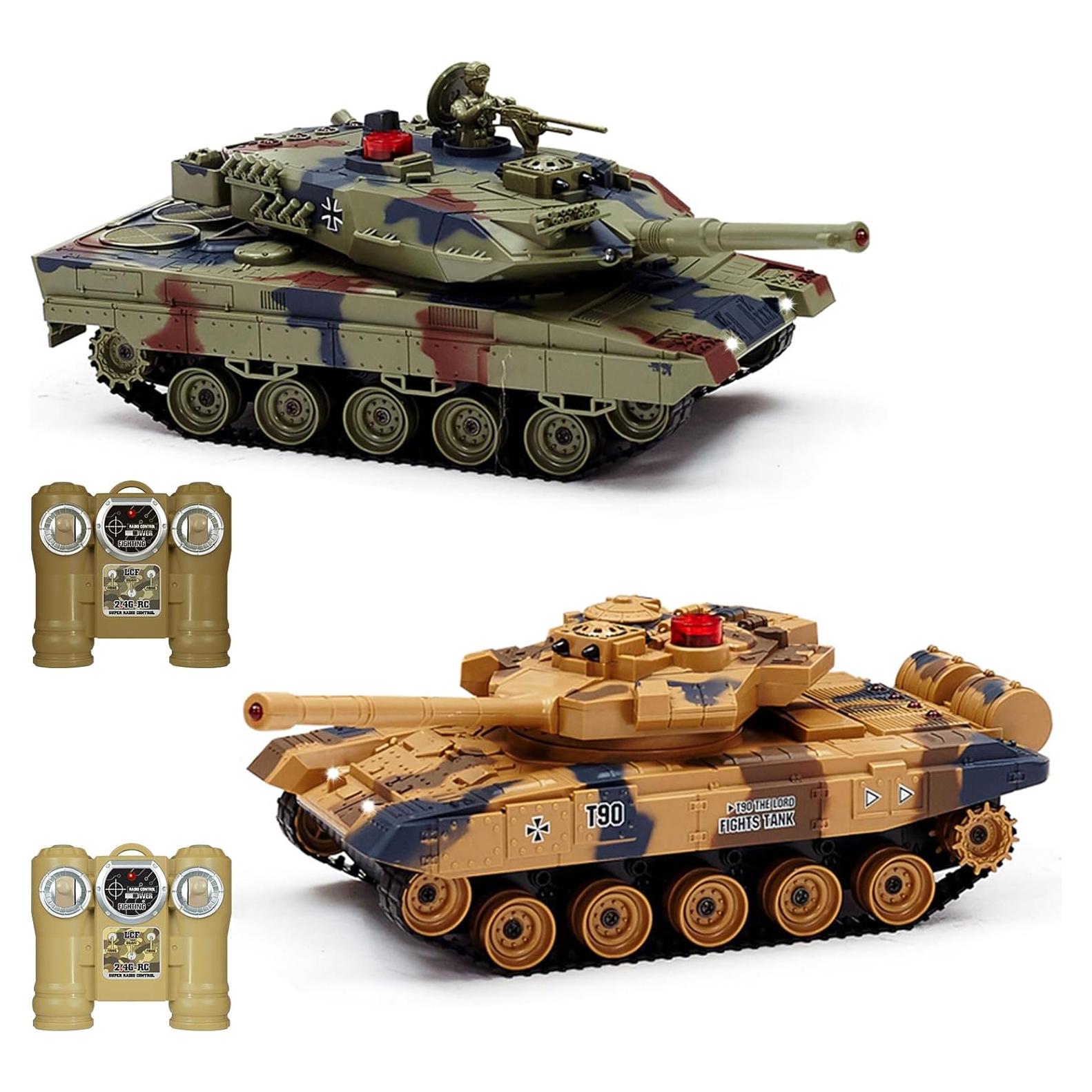 Set de Tanques de Batalla RC Fistone T90 y Leopard 1/24