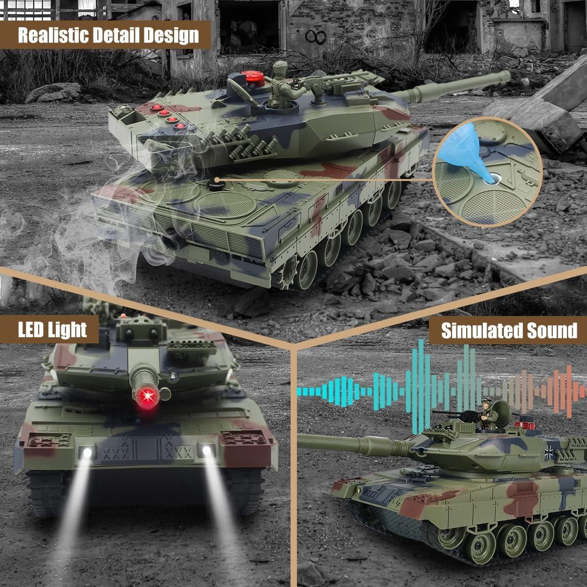 Set de Tanques de Batalla RC Fistone T90 y Leopard 1/24