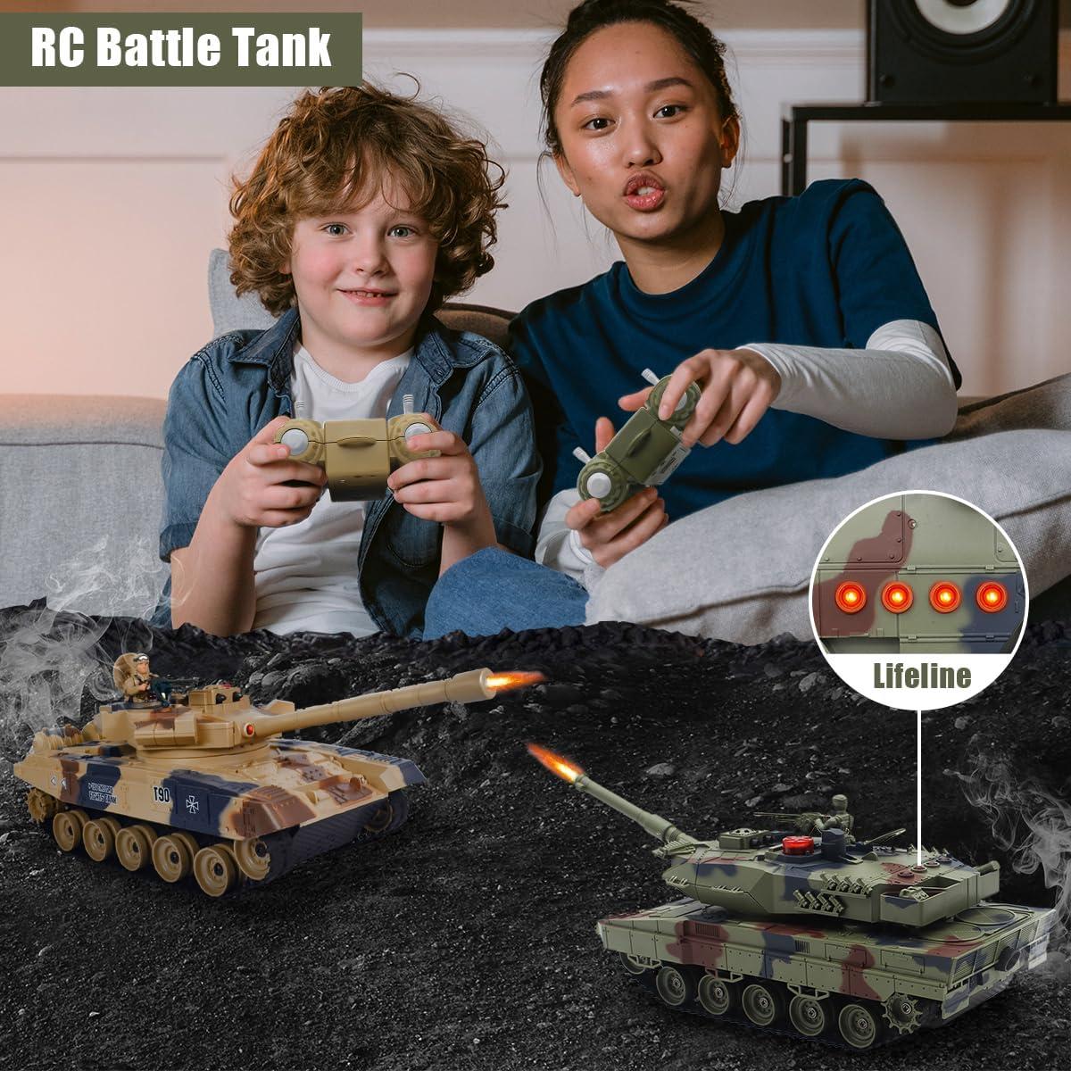 Set de Tanques de Batalla RC Fistone T90 y Leopard 1/24