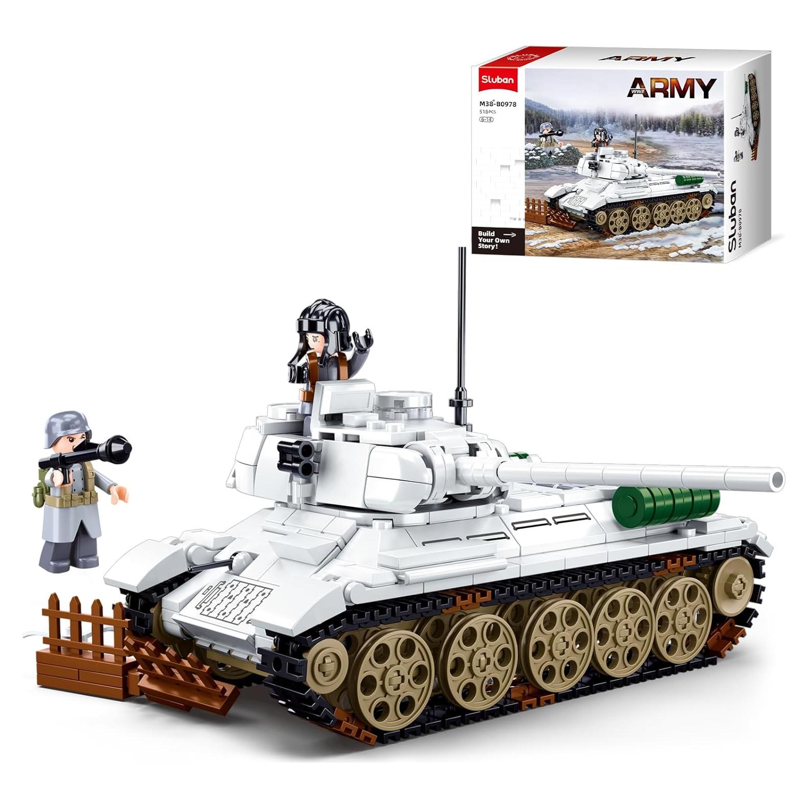 Set de Construcción Tanque T34-85 Sluban 518 Piezas con 2 Minifiguras