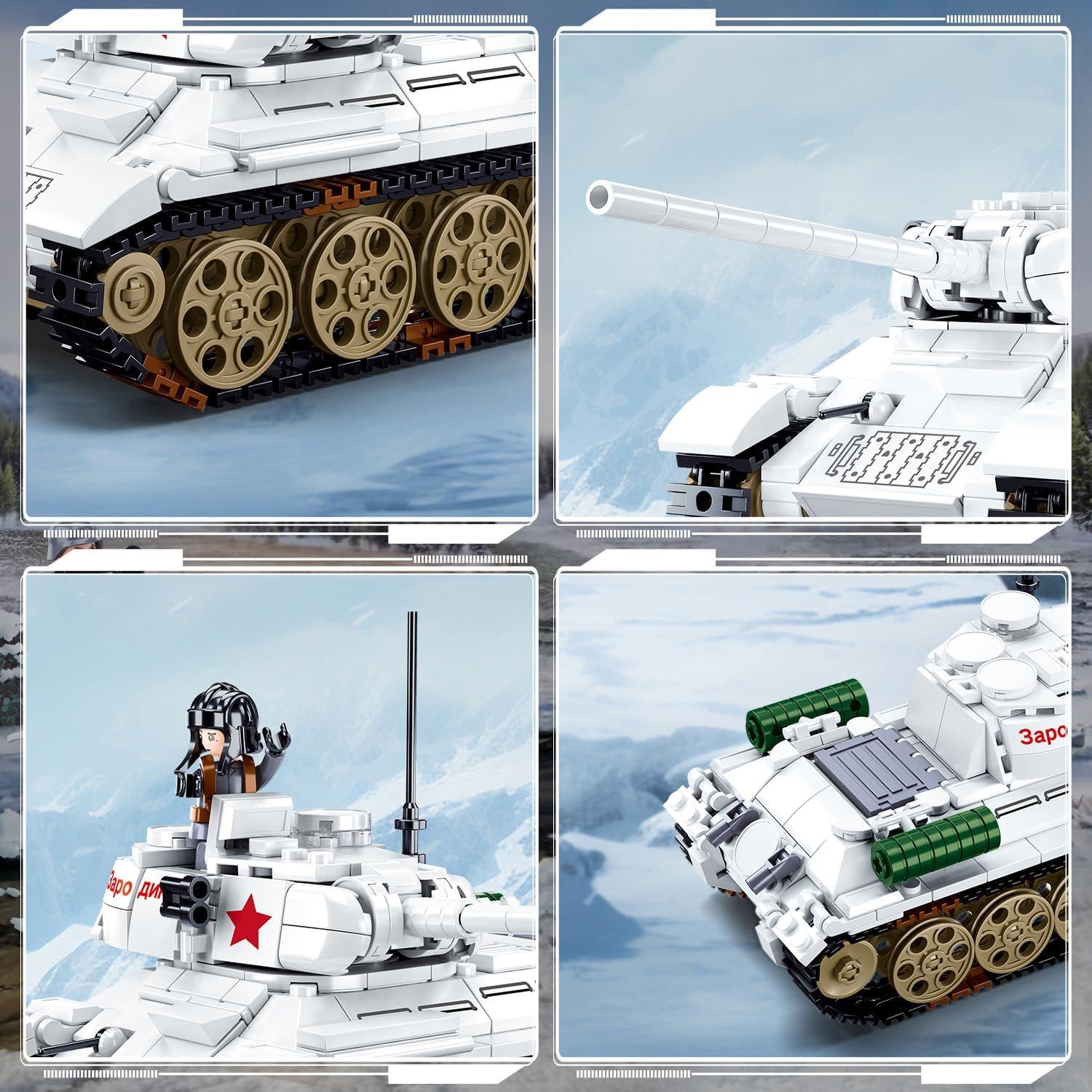 Set de Construcción Tanque T34-85 Sluban 518 Piezas con 2 Minifiguras