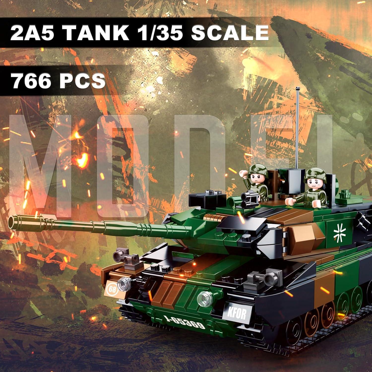 Tanque Militar Sluban Leopard 2A5/2A4 766 Piezas 2 Minifiguras