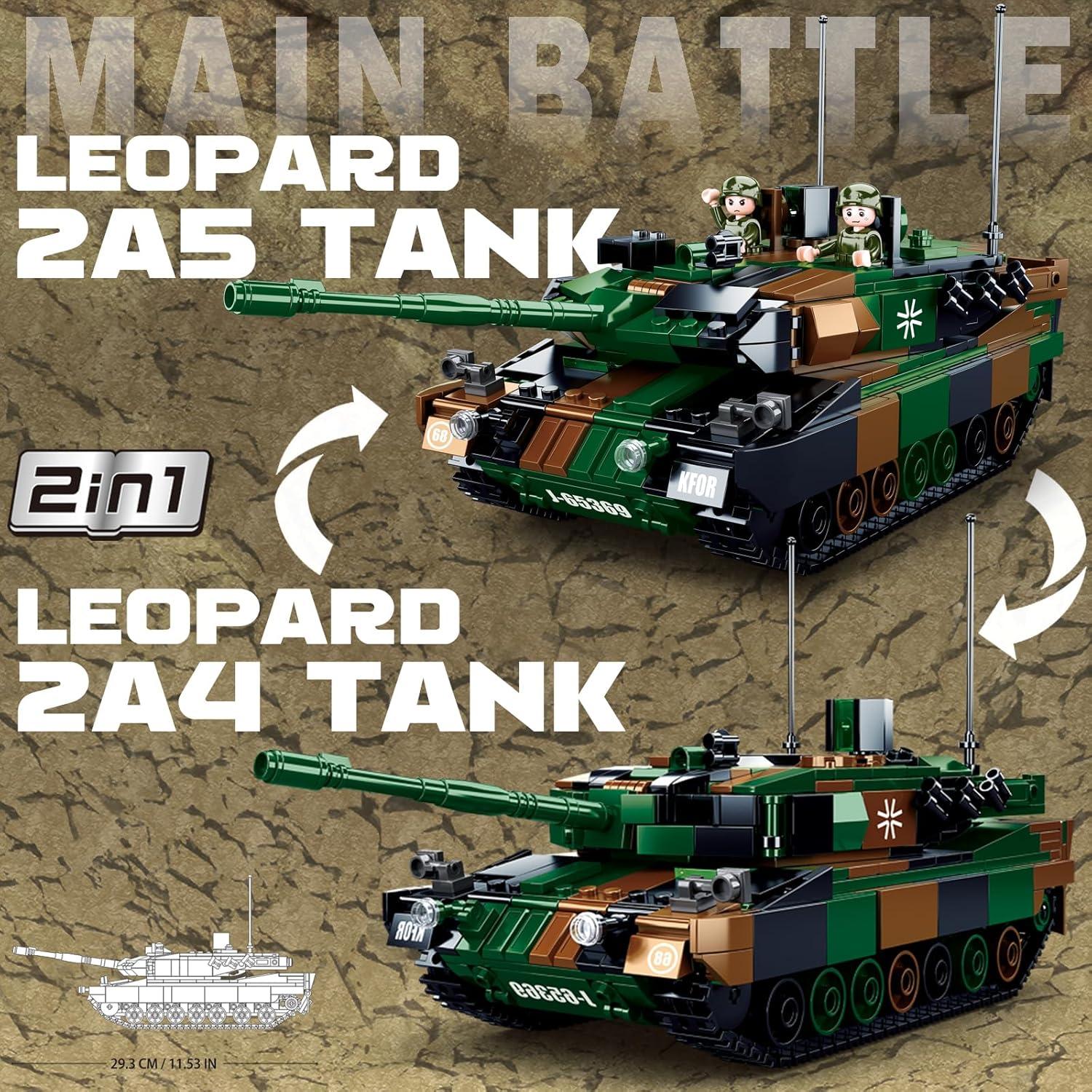 Tanque Militar Sluban Leopard 2A5/2A4 766 Piezas 2 Minifiguras