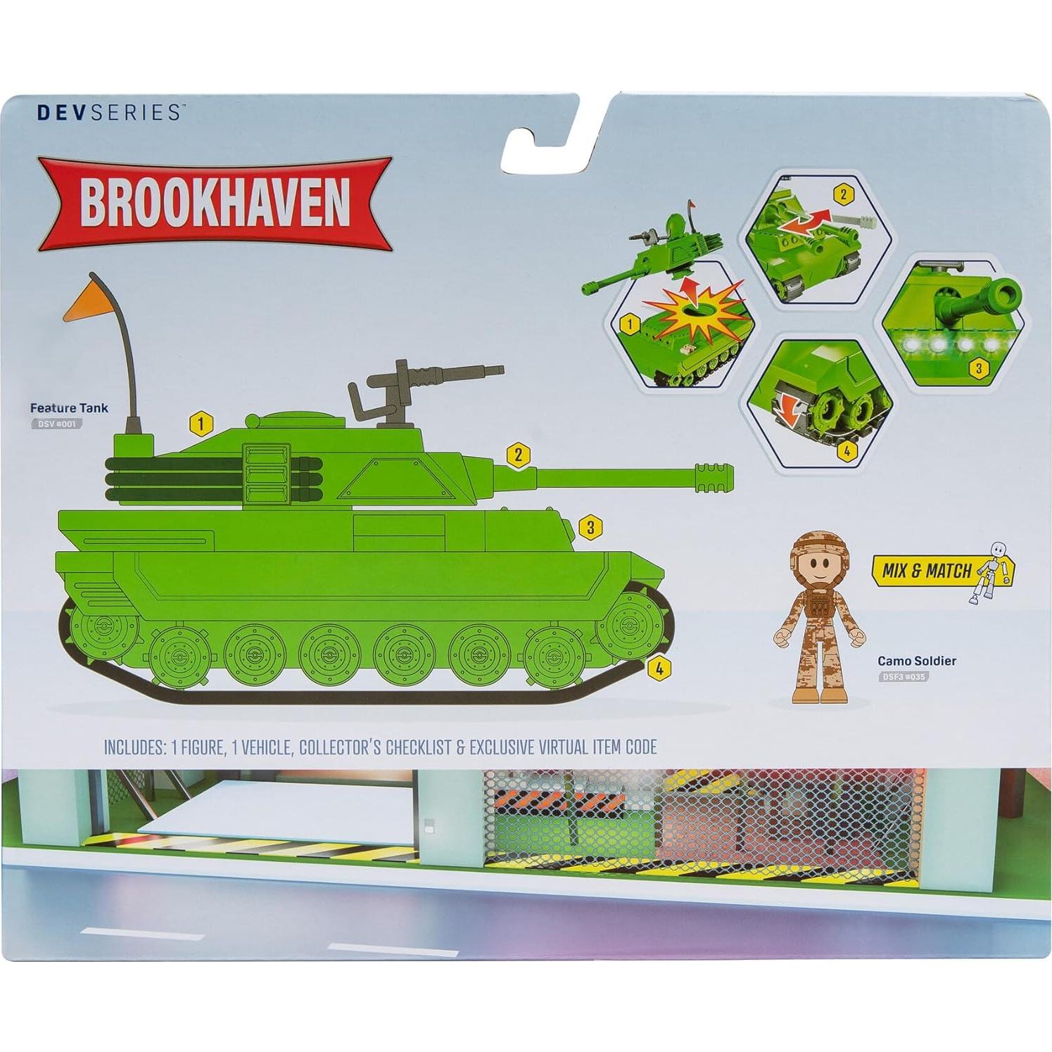 Tanque Brookhaven Jazwares 19 cm con luces y figura 7 cm