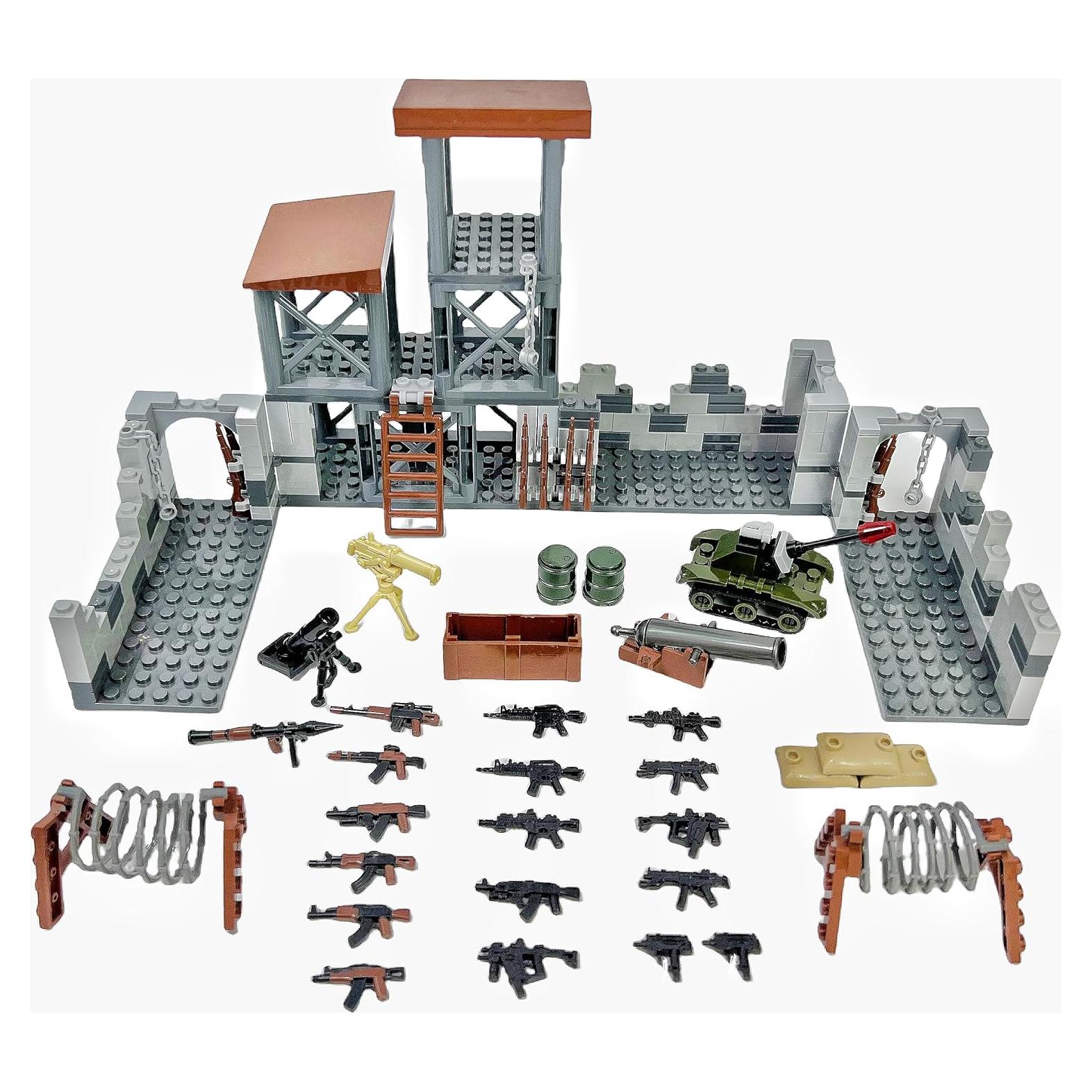 Juego de Bloques de Construcción Militar Lekaka 1224 - Fortaleza y Tanque