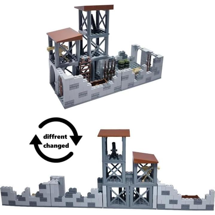 Juego de Bloques de Construcción Militar Lekaka 1224 - Fortaleza y Tanque