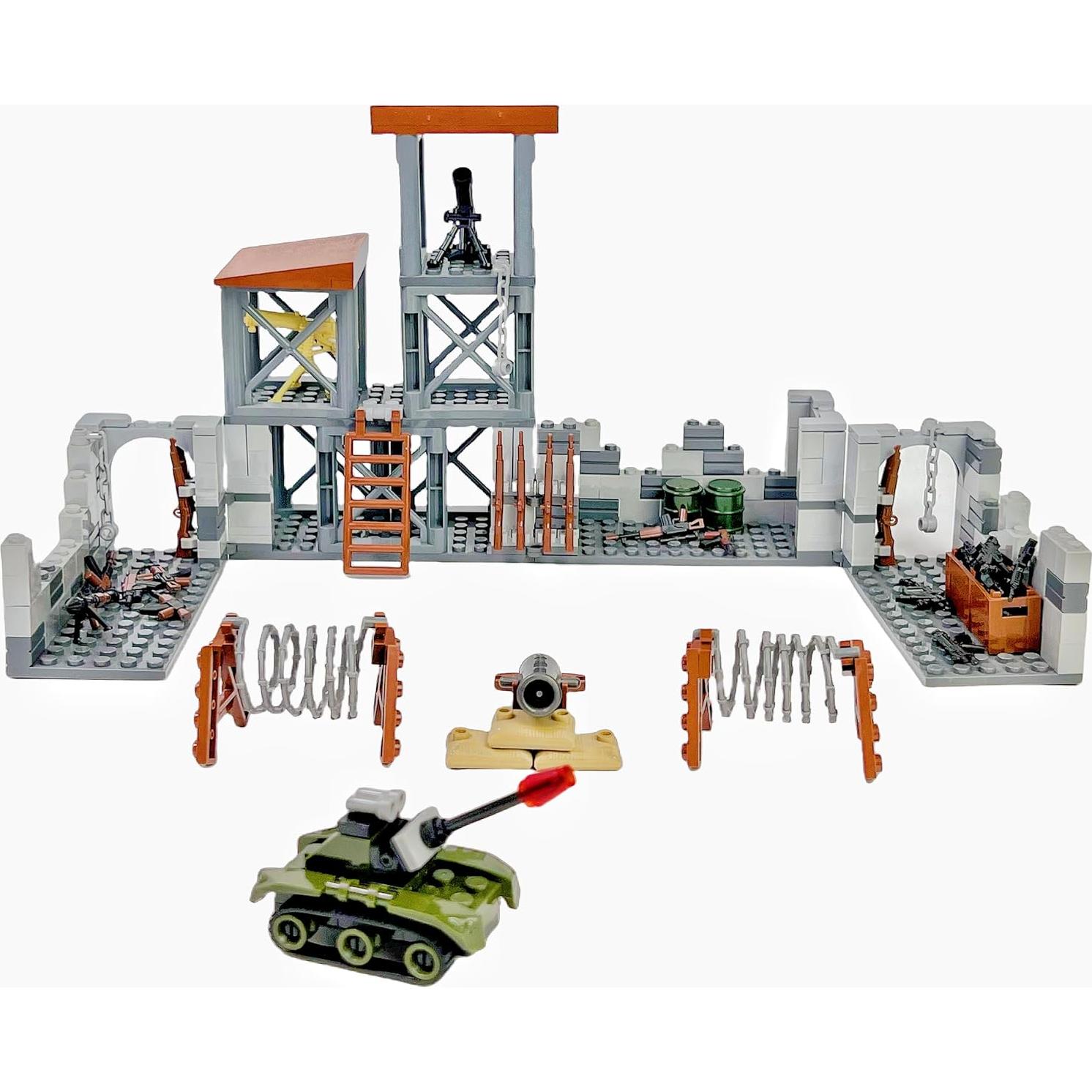 Juego de Bloques de Construcción Militar Lekaka 1224 - Fortaleza y Tanque