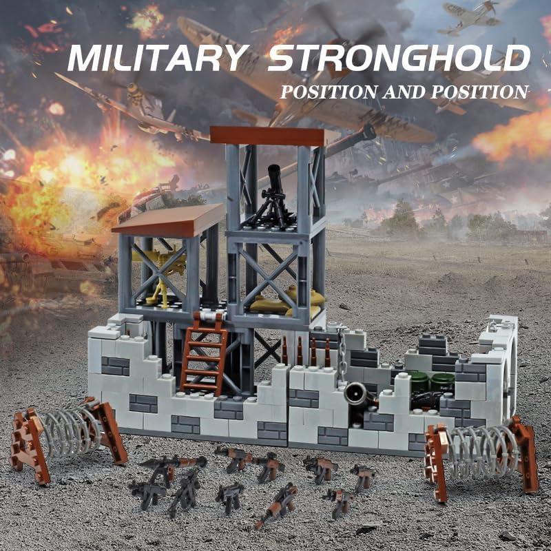 Juego de Bloques de Construcción Militar Lekaka 1224 - Fortaleza y Tanque