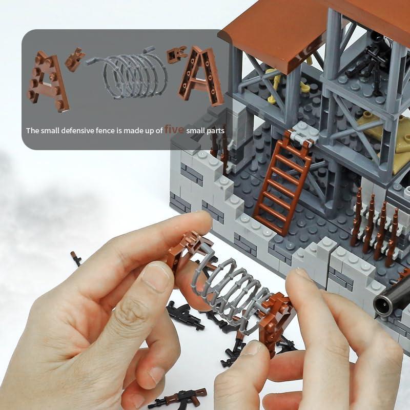 Juego de Bloques de Construcción Militar Lekaka 1224 - Fortaleza y Tanque