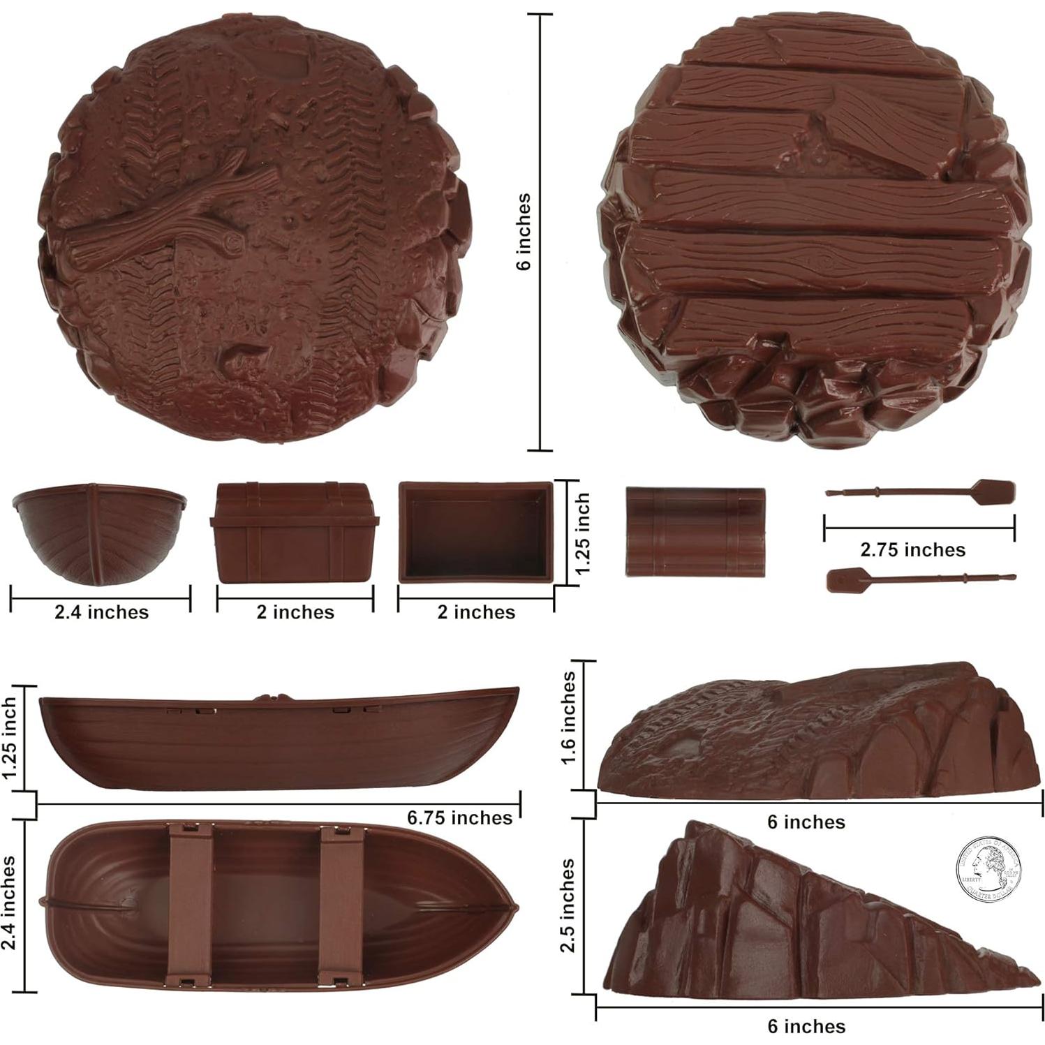 Conjunto de Terreno de Batalla Tim Mee - Montaña, Isla, Muelle, Bote