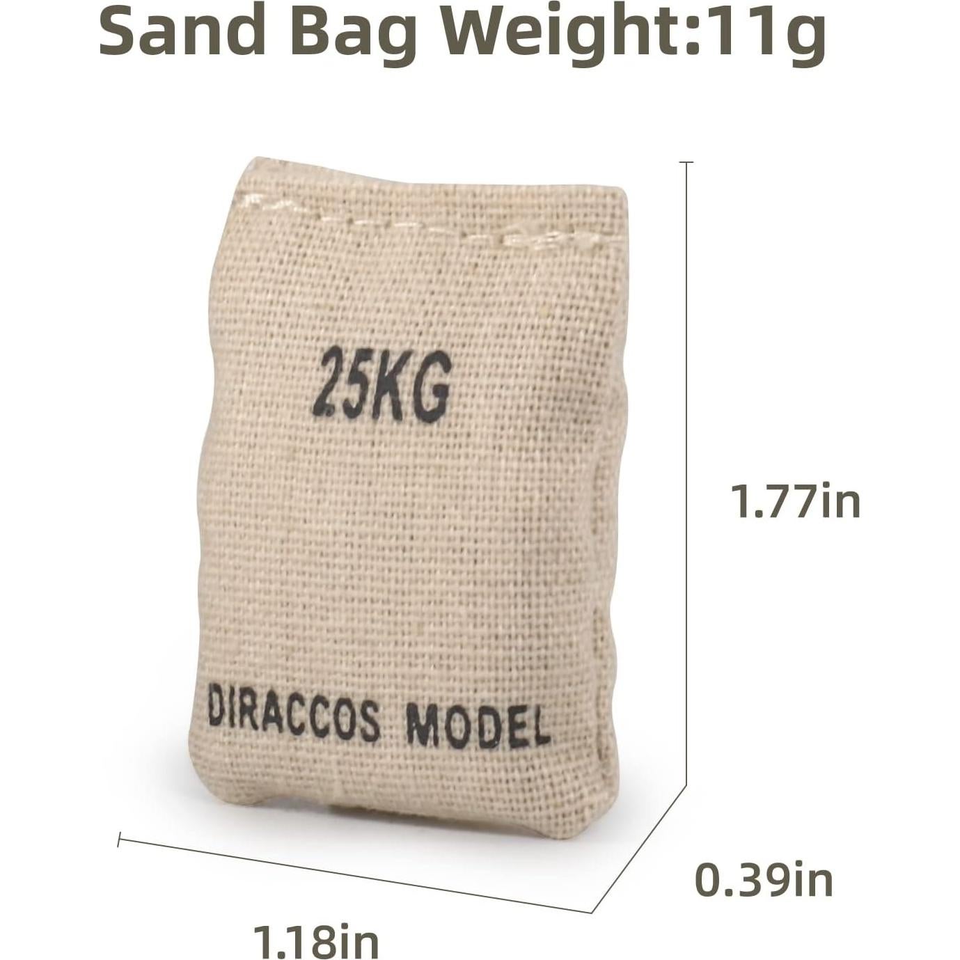 Juego de 6 Sacos de Arena Militares 1:16 DIRACCOS para Modelos RC