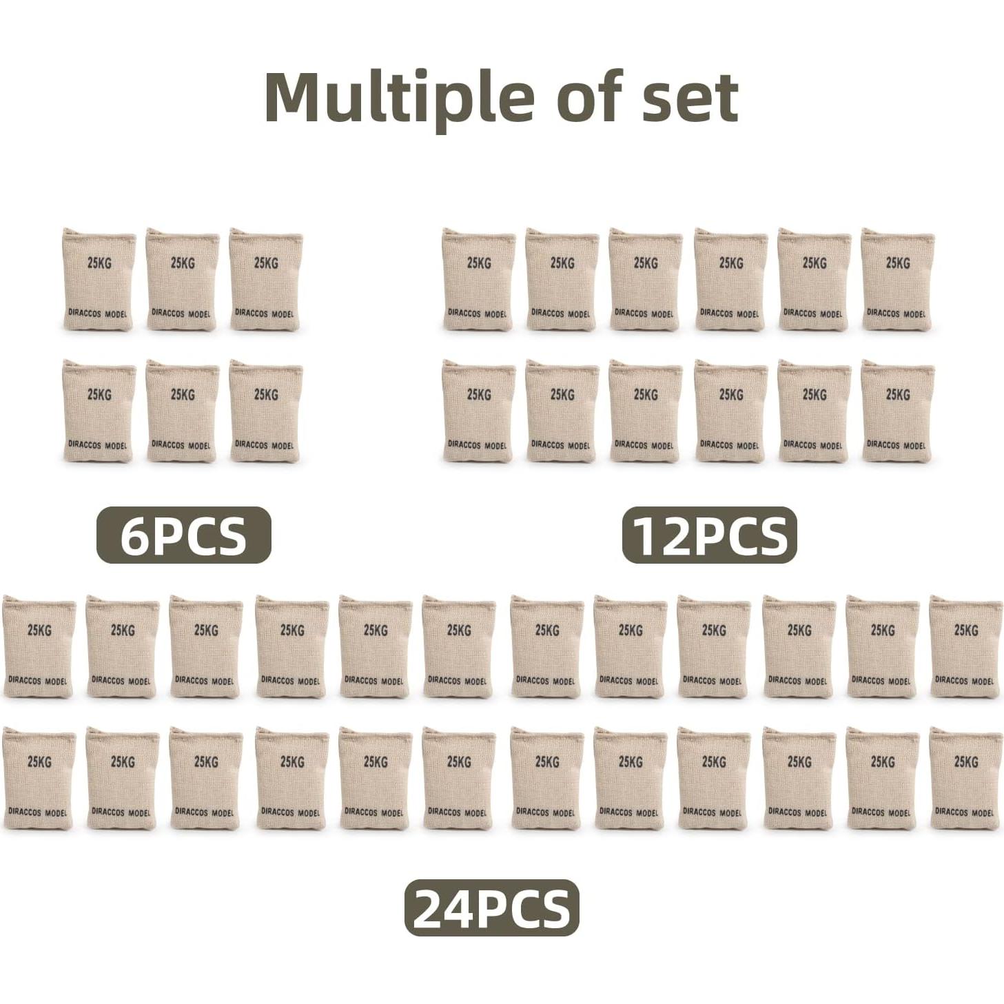 Juego de 6 Sacos de Arena Militares 1:16 DIRACCOS para Modelos RC