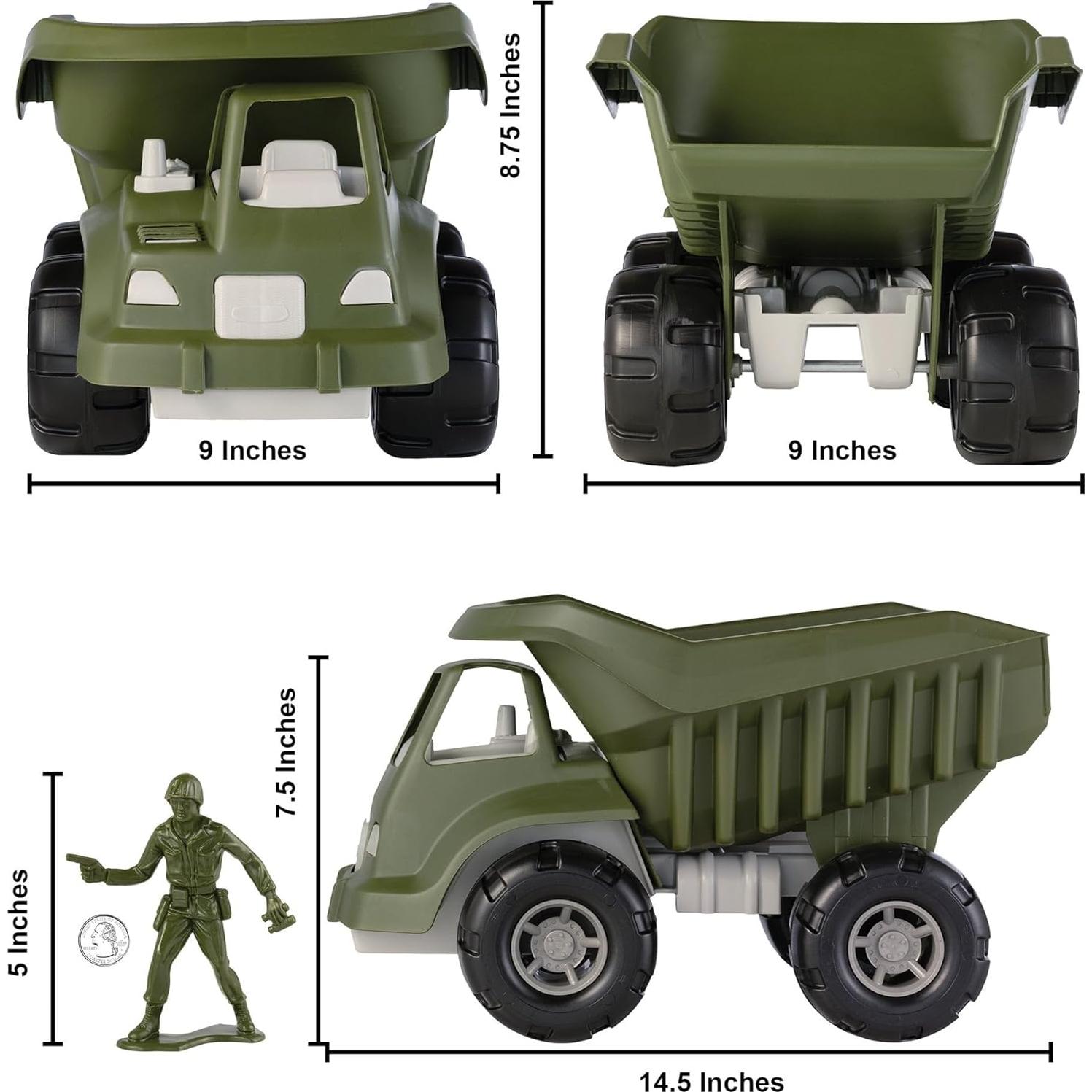 Camión Volquete Grande TimMee con 6 Soldados Jumbo Verde Oliva
