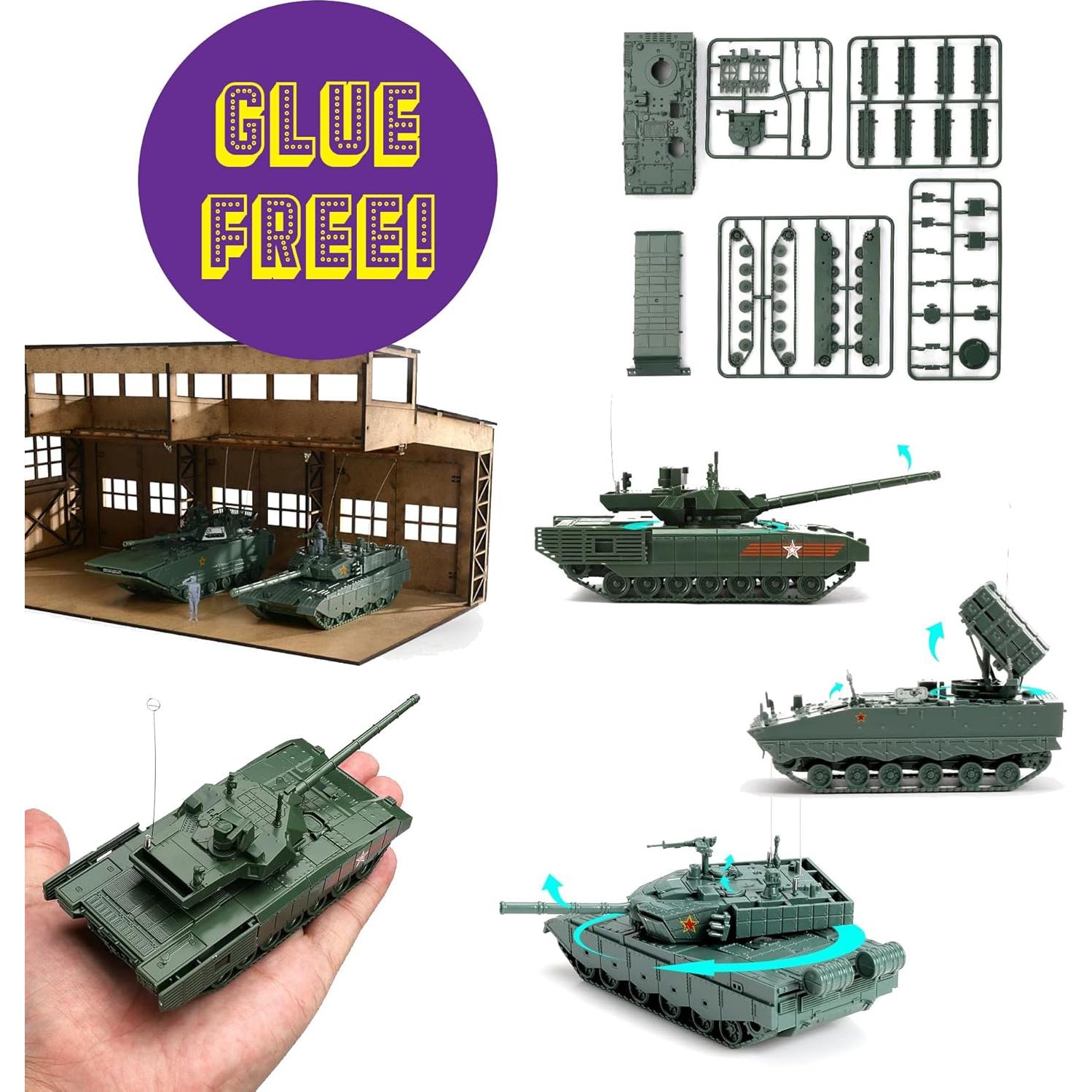 Juego de Modelos de Vehículos Militares 1:72 - 4D - ZTD-05, ZTZ-99A, HJ-10, PLZ-05