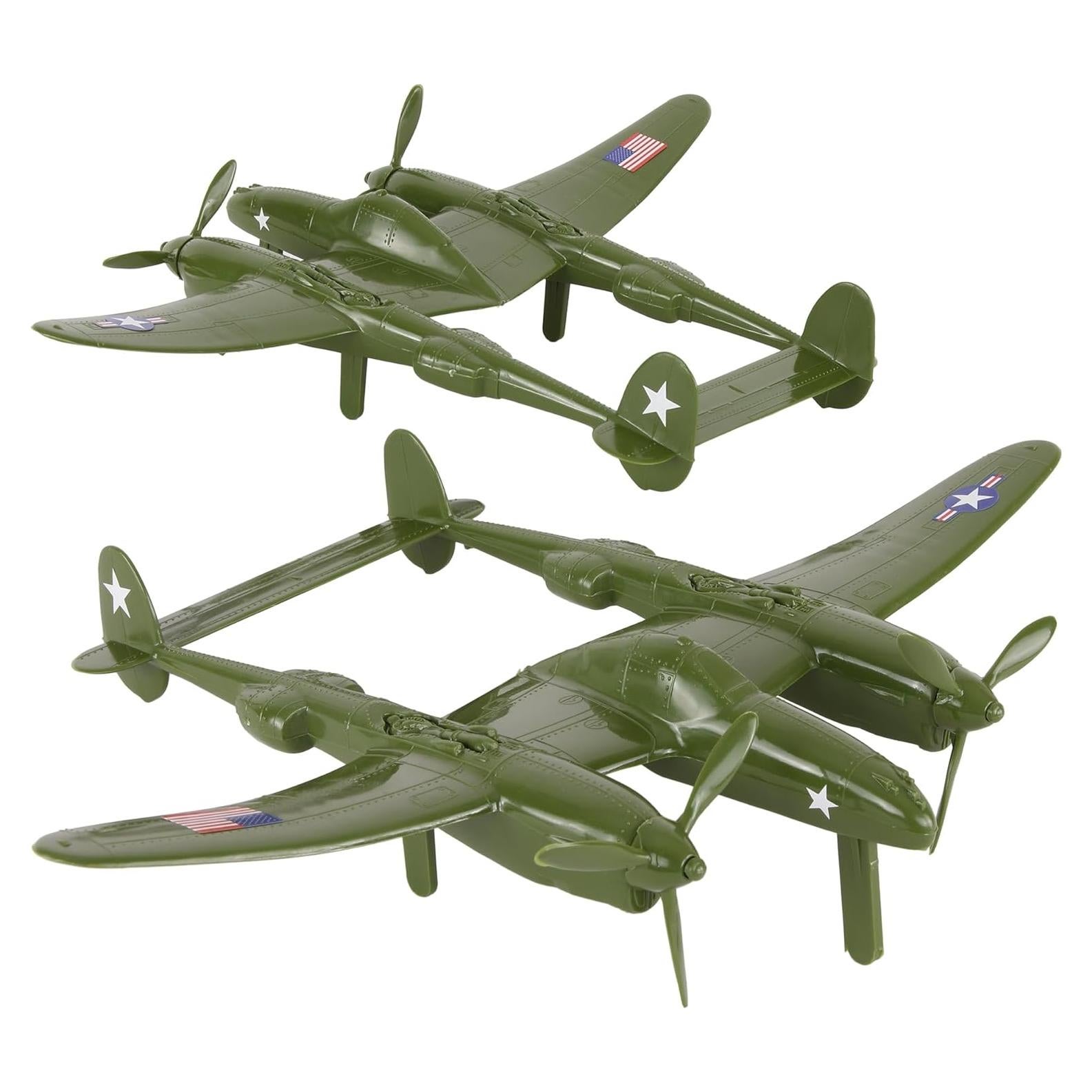 Aviones de Combate TimMee P-38 Lightning 2 Piezas Verde Oliva