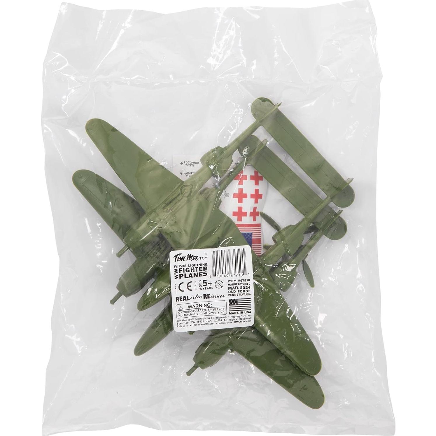 Aviones de Combate TimMee P-38 Lightning 2 Piezas Verde Oliva