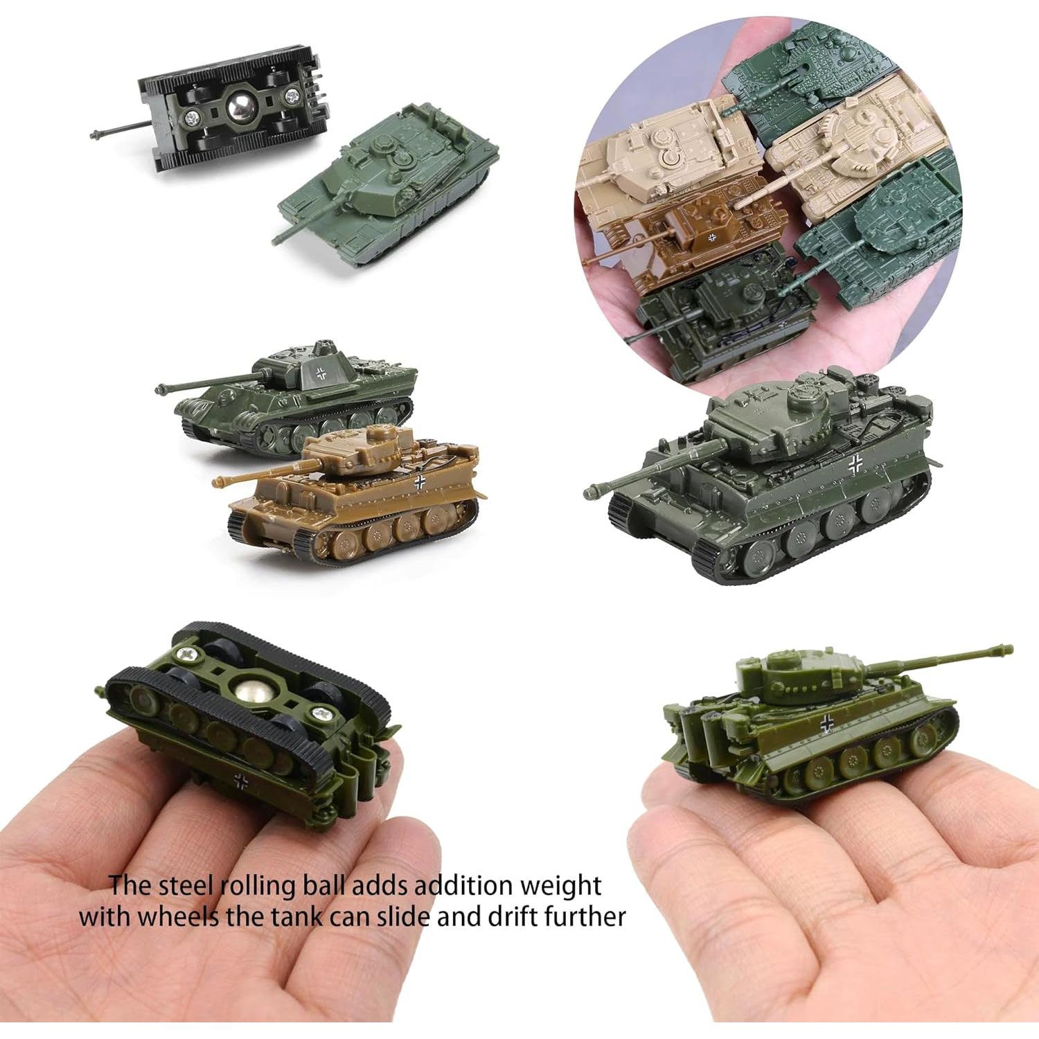 Juego de Tanques Mini 1:144 8 Piezas 4D T-90MS M1A2 Tiger