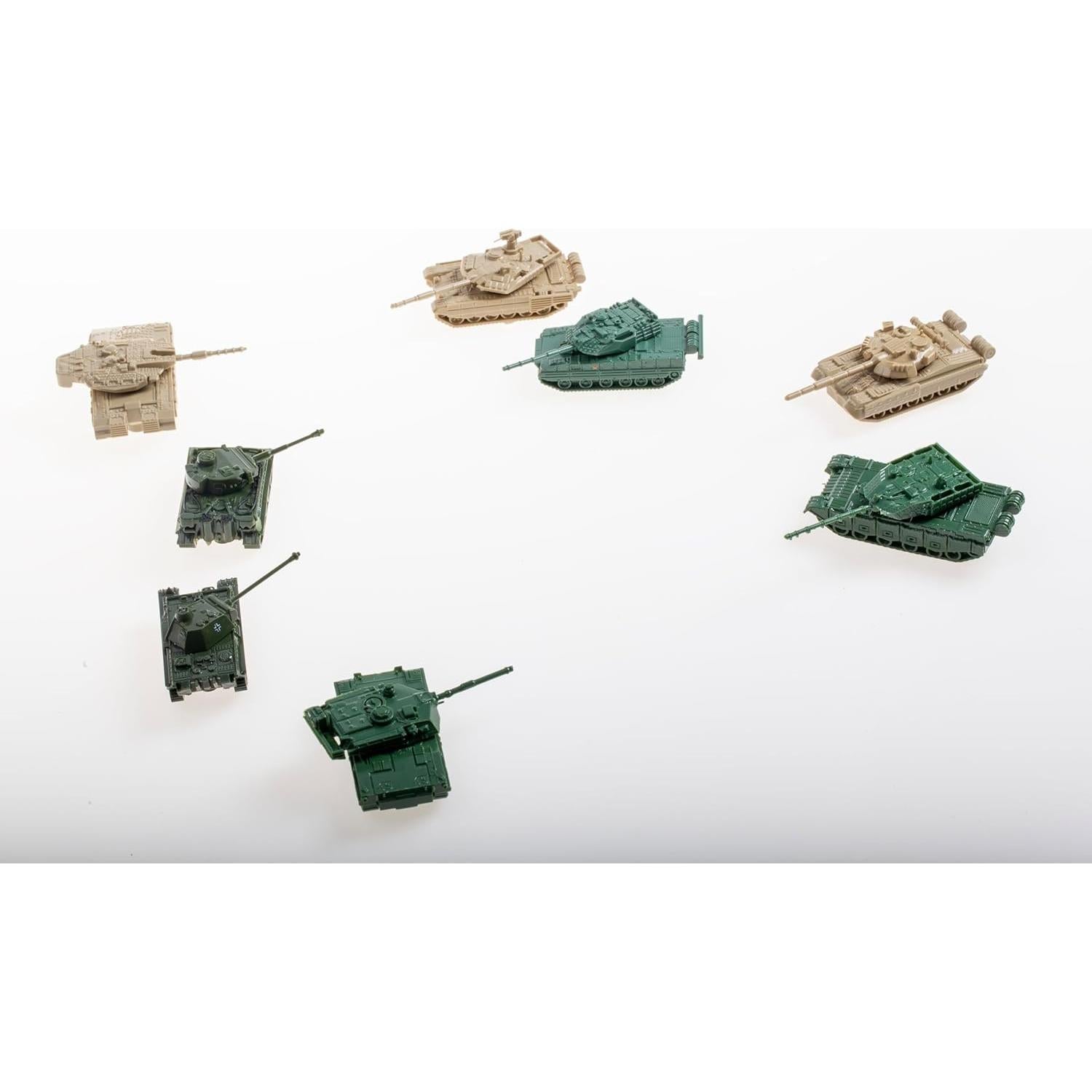 Juego de Tanques Mini 1:144 8 Piezas 4D T-90MS M1A2 Tiger