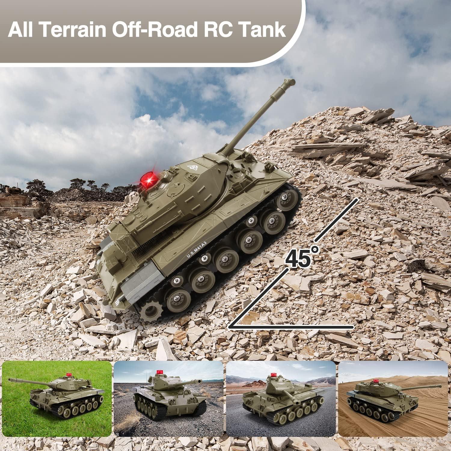 Tanque de Batalla M41A3 RC BEAURE - Control Remoto con Luces y Sonidos