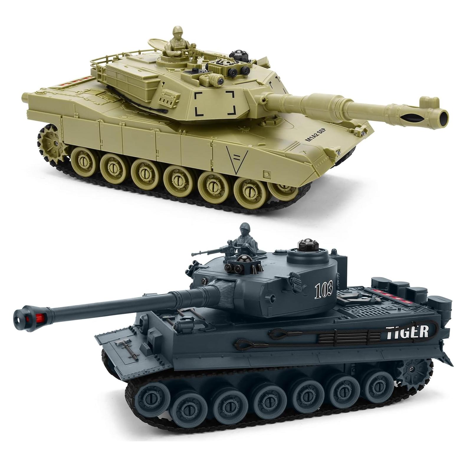 Conjunto de Tanques de Batalla RC JECAURS 1:28 M1A2 y Tigre