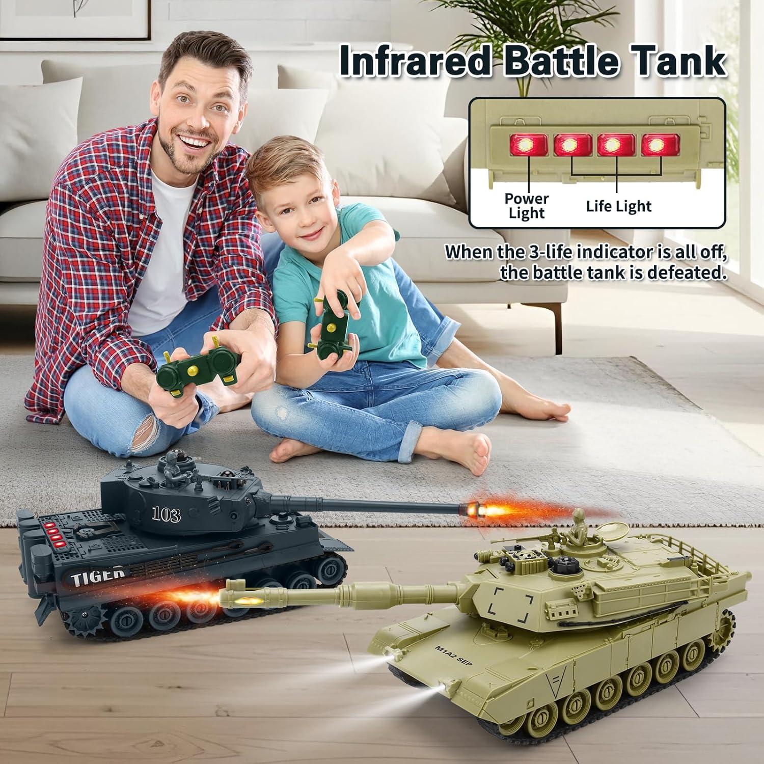 Conjunto de Tanques de Batalla RC JECAURS 1:28 M1A2 y Tigre