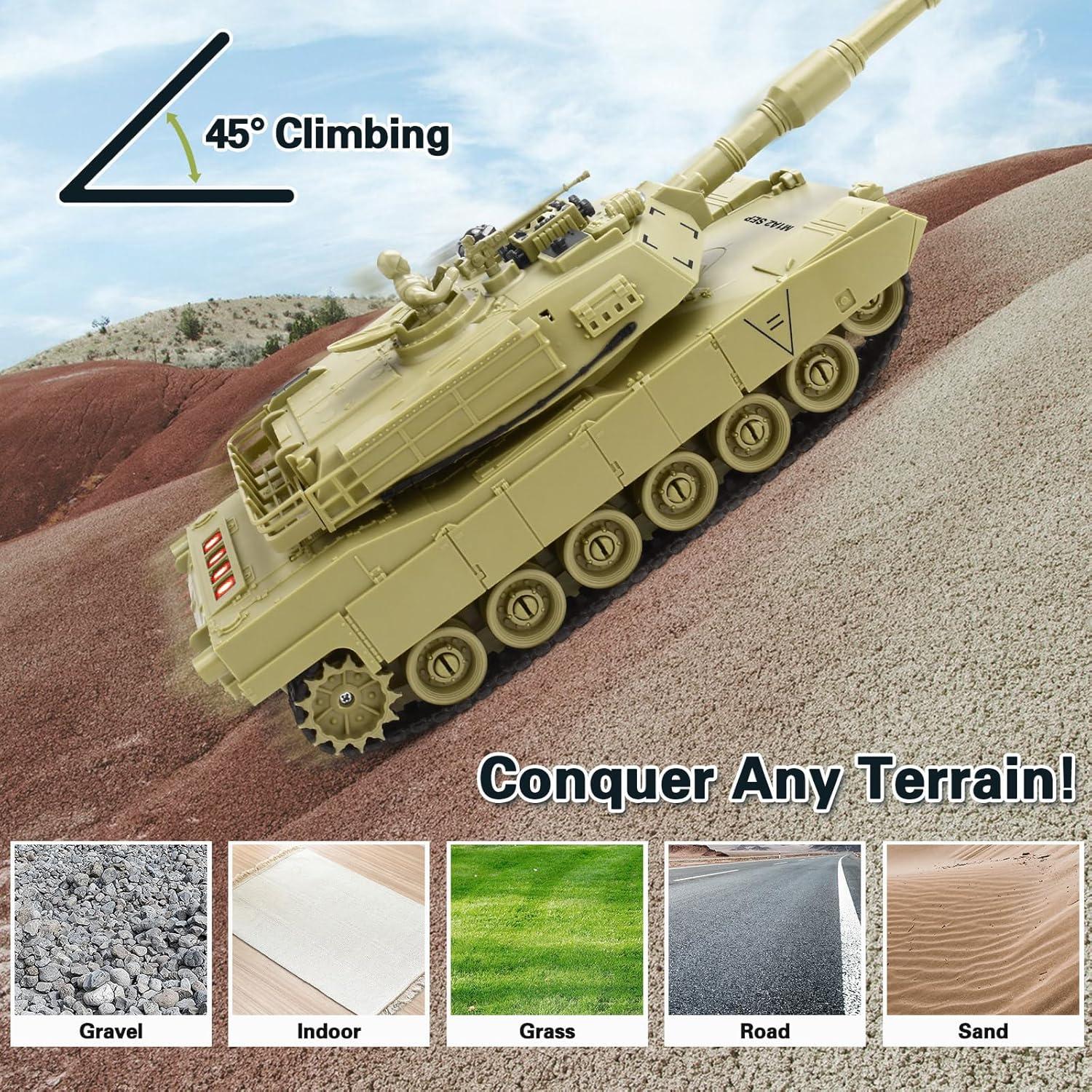 Conjunto de Tanques de Batalla RC JECAURS 1:28 M1A2 y Tigre