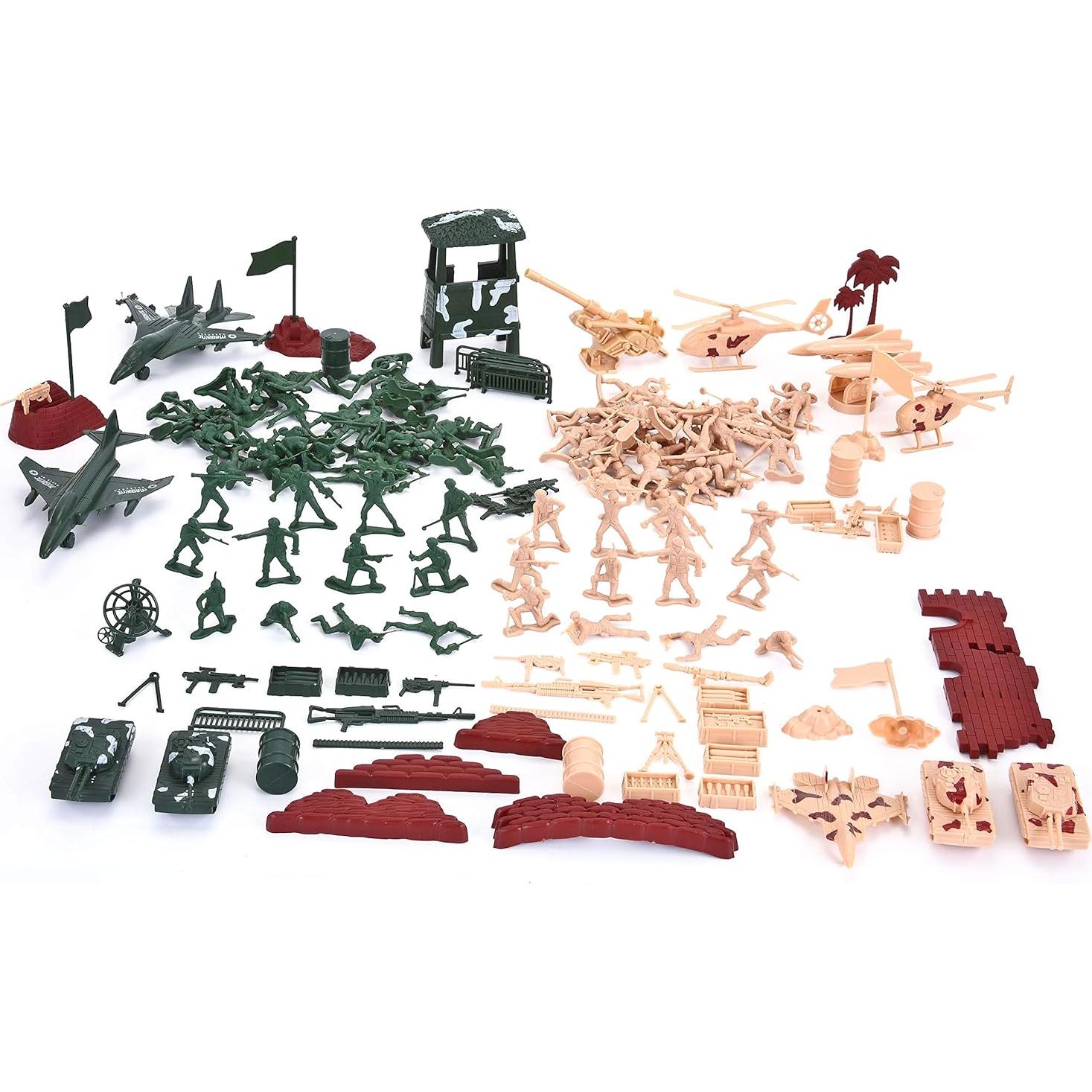 Juego de Soldados Militares 164 Piezas + Helicóptero 10 en 1