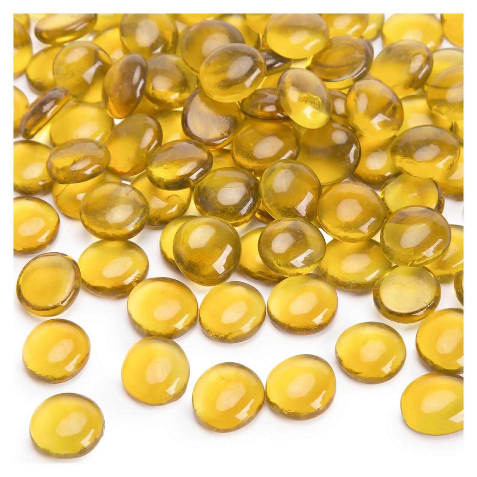 Canicas de Vidrio Planas FUTUREPLUSX 500PCS Ámbar 2,27kg