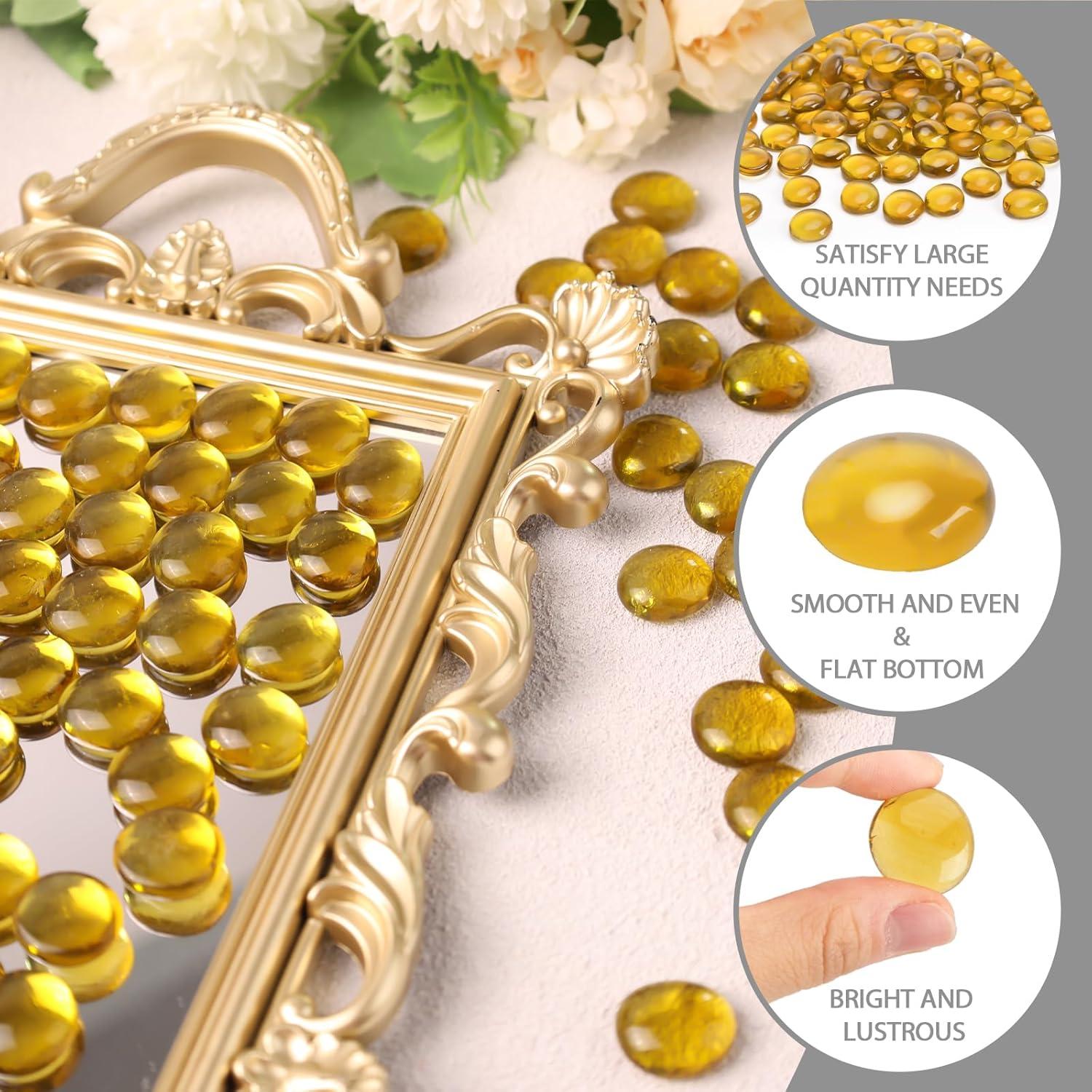 Canicas de Vidrio Planas FUTUREPLUSX 500PCS Ámbar 2,27kg