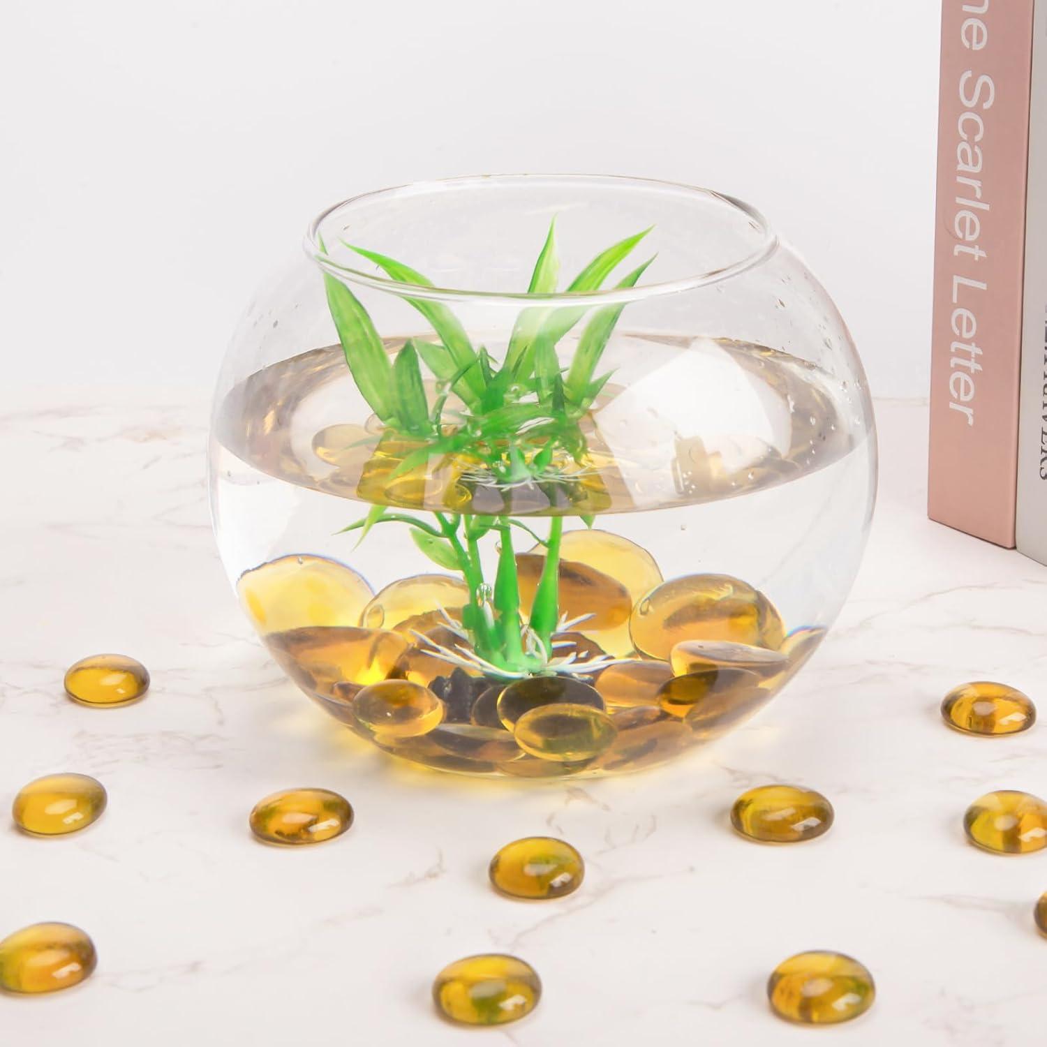 Canicas de Vidrio Planas FUTUREPLUSX 500PCS Ámbar 2,27kg