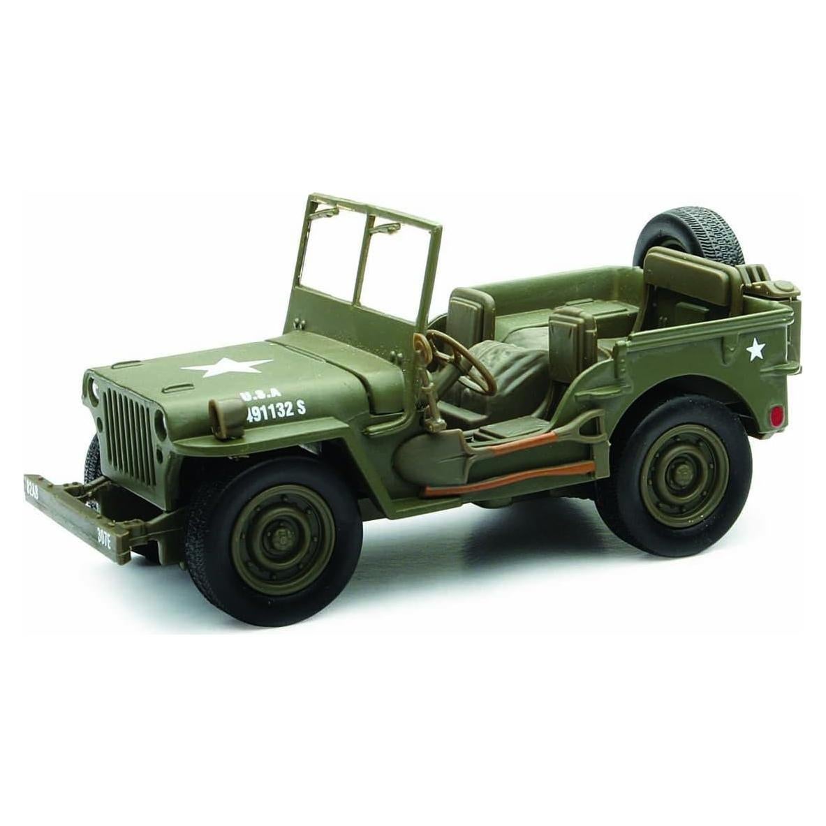 Modelo de Coche de Juguete Nuevo Ray Jeep Willys Verde Militar 1/32
