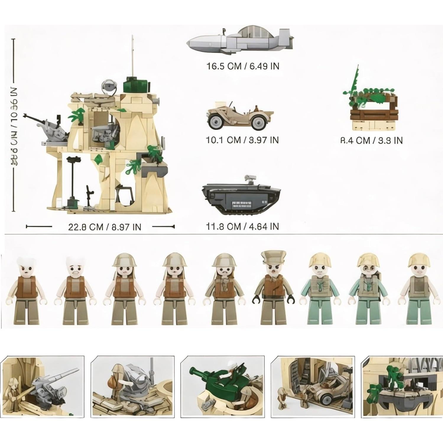 Conjunto de Construcción Militar General Jim Iwo Jima - 1,124 Piezas