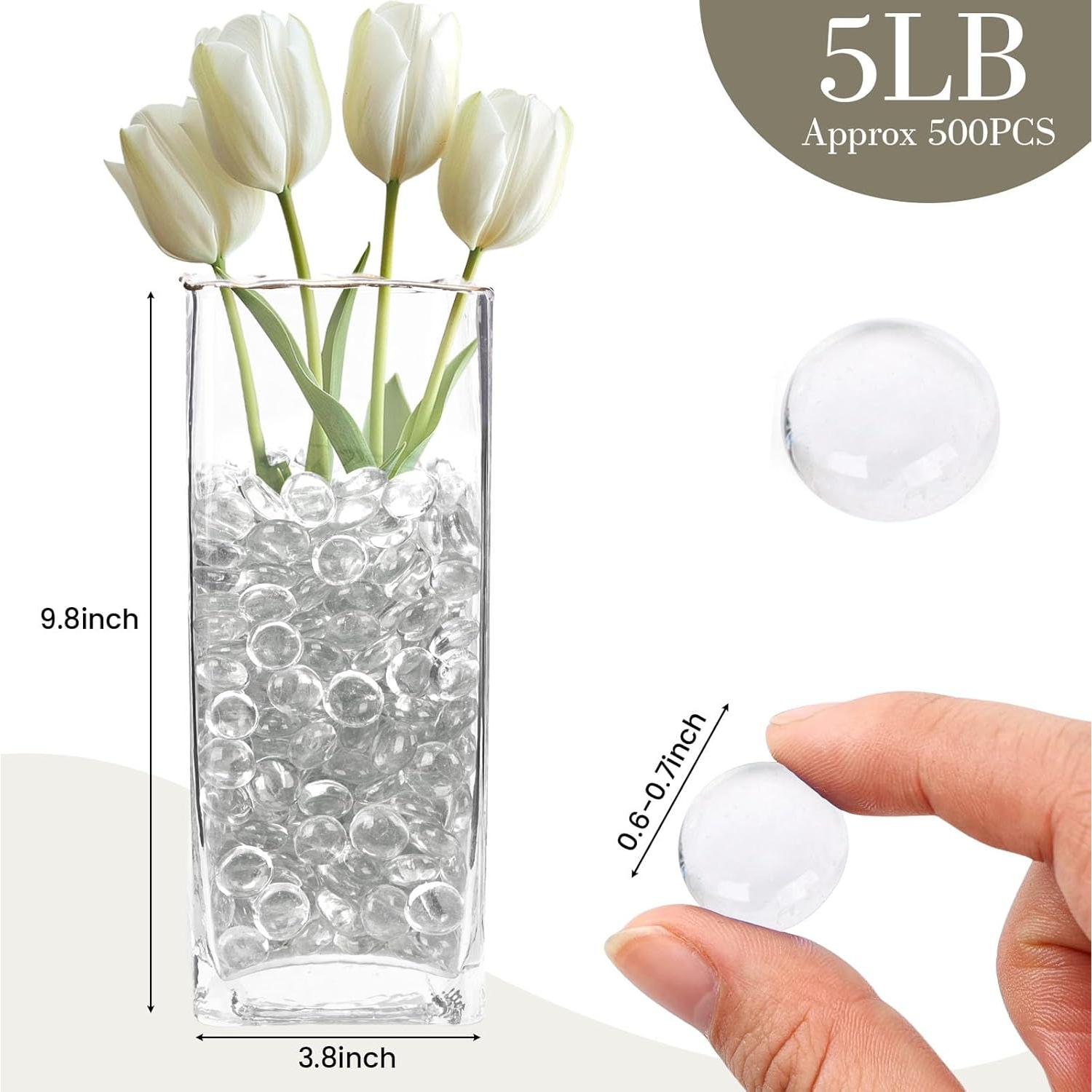 FUTUREPLUSX 500PCS canicas de vidrio plano 2,27 kg decorativas