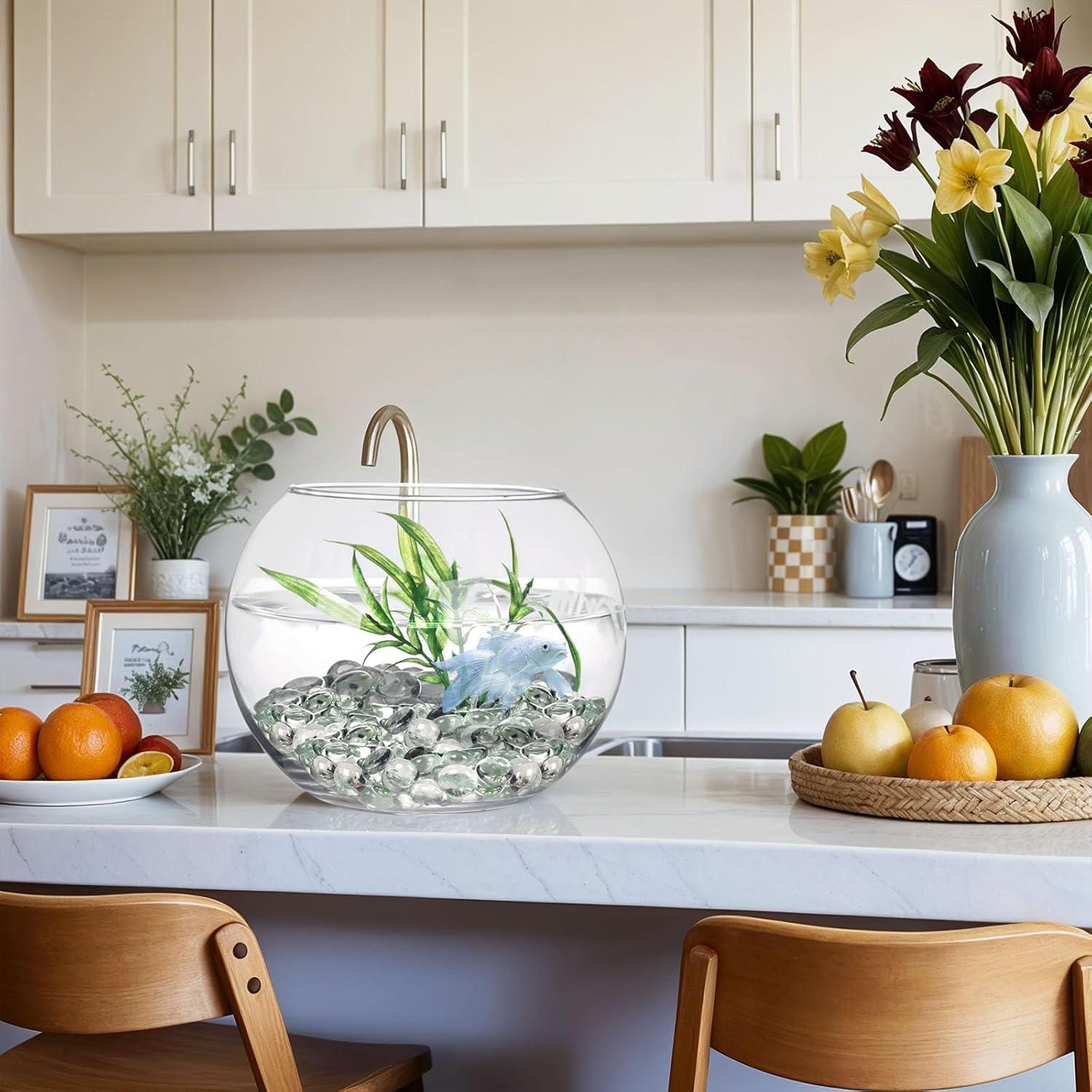 FUTUREPLUSX 500PCS canicas de vidrio plano 2,27 kg decorativas