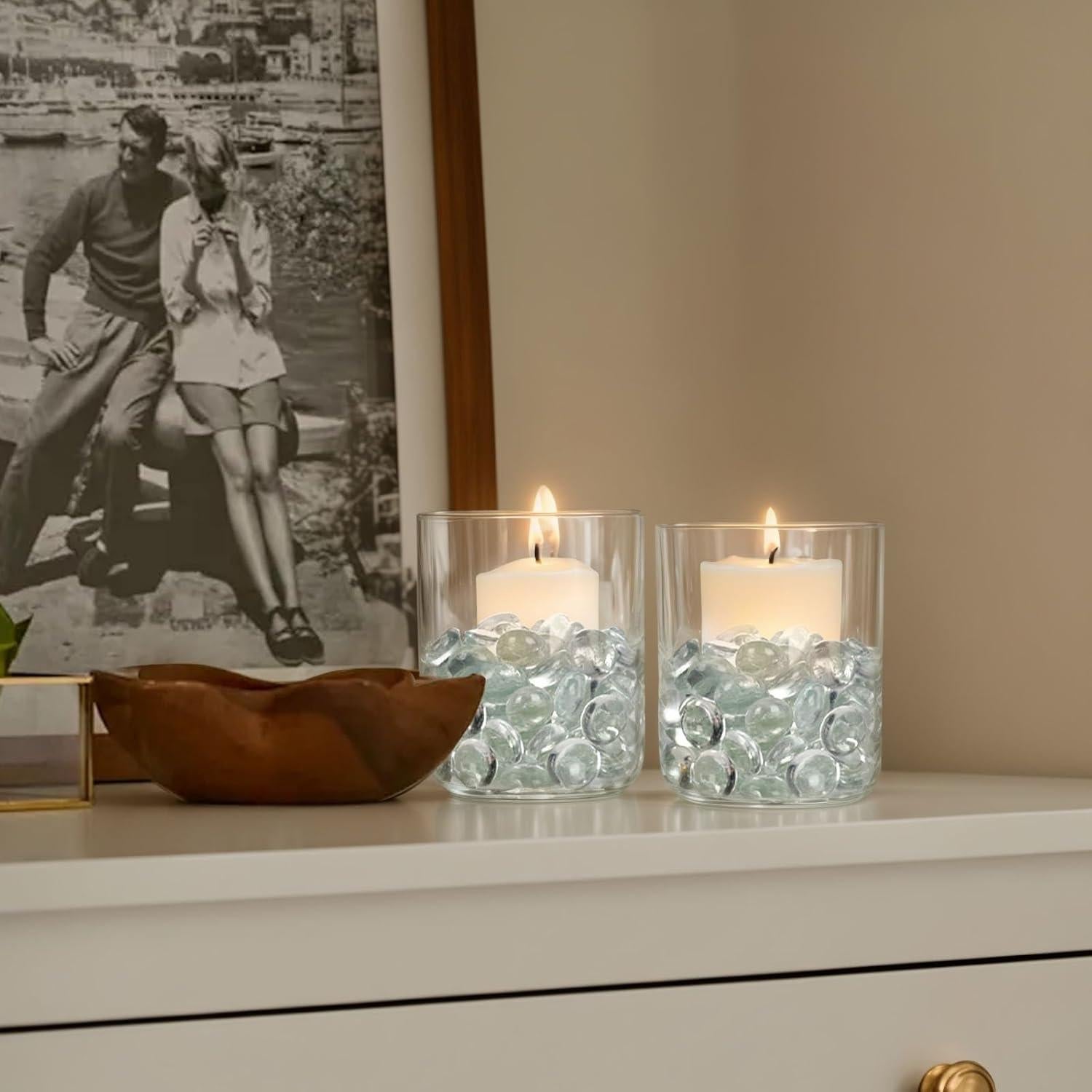 FUTUREPLUSX 500PCS canicas de vidrio plano 2,27 kg decorativas