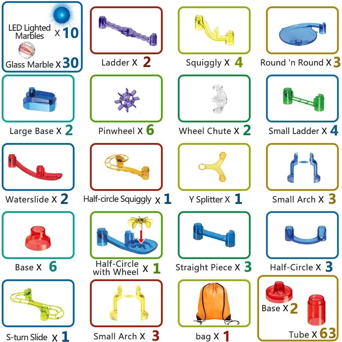 Juego de Pista de Canicas Meland 153 Piezas STEM para Niños