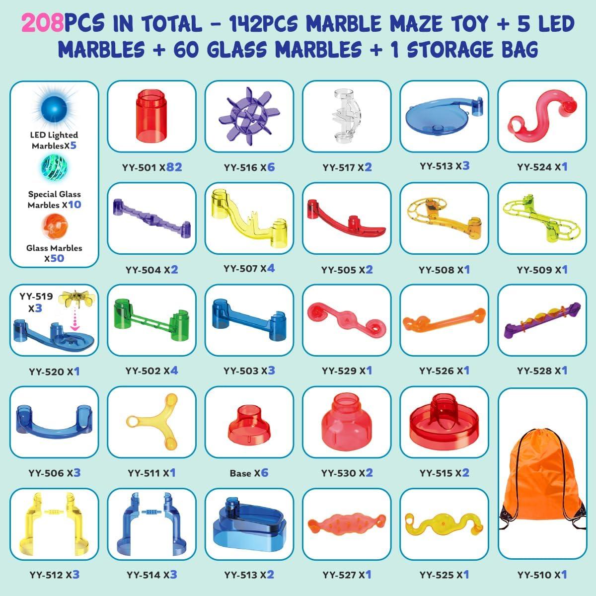 Juego de Laberinto de Canicas Meland 208 Piezas STEM