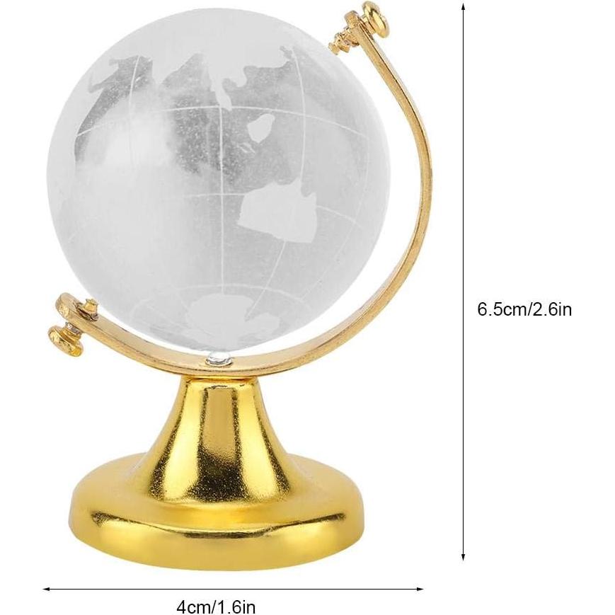 Globo Terráqueo Decorativo AUNMAS 9x5cm Cristal Dorado