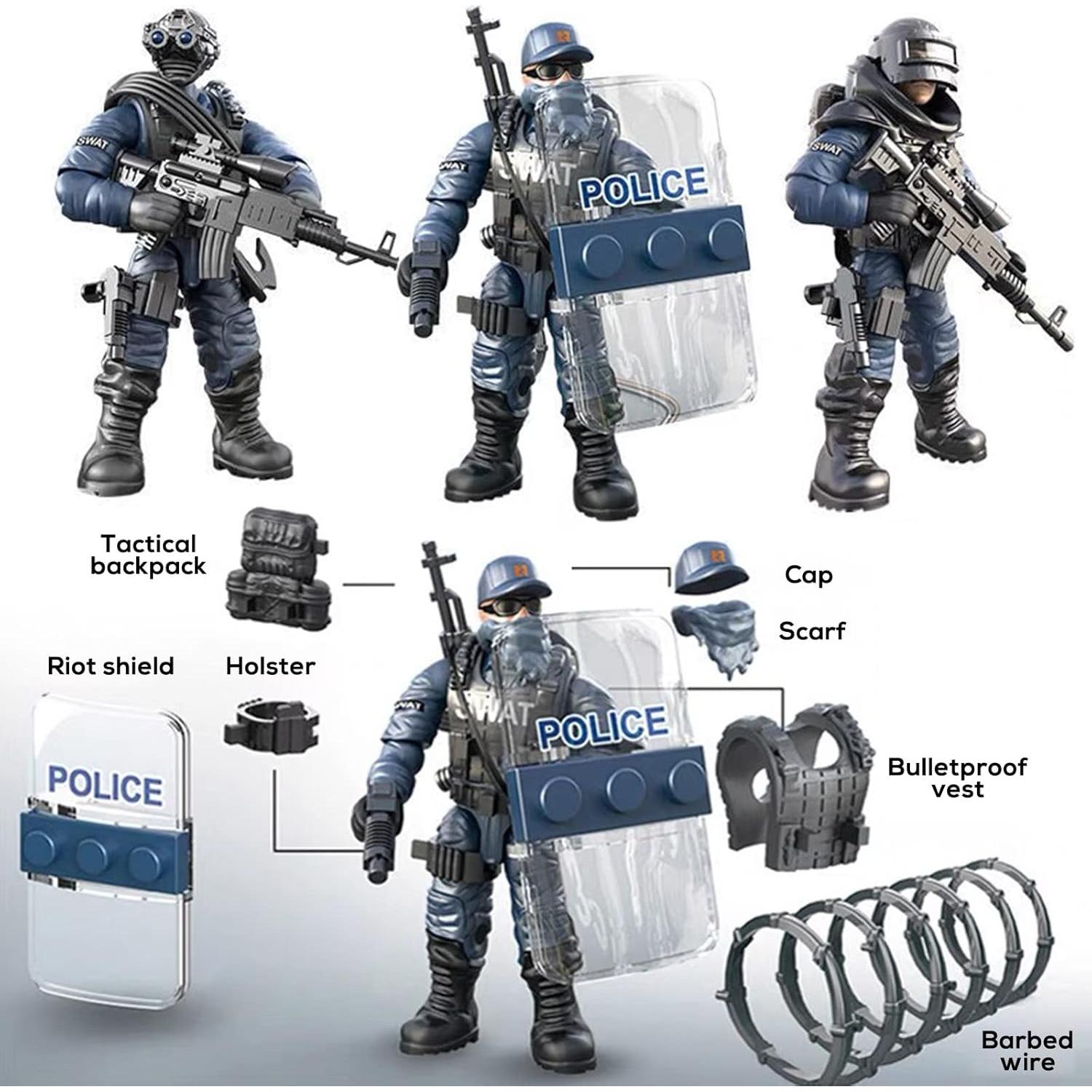 Set de Bloques de Construcción SWAT MEIEST - 8 Figuras de Policía