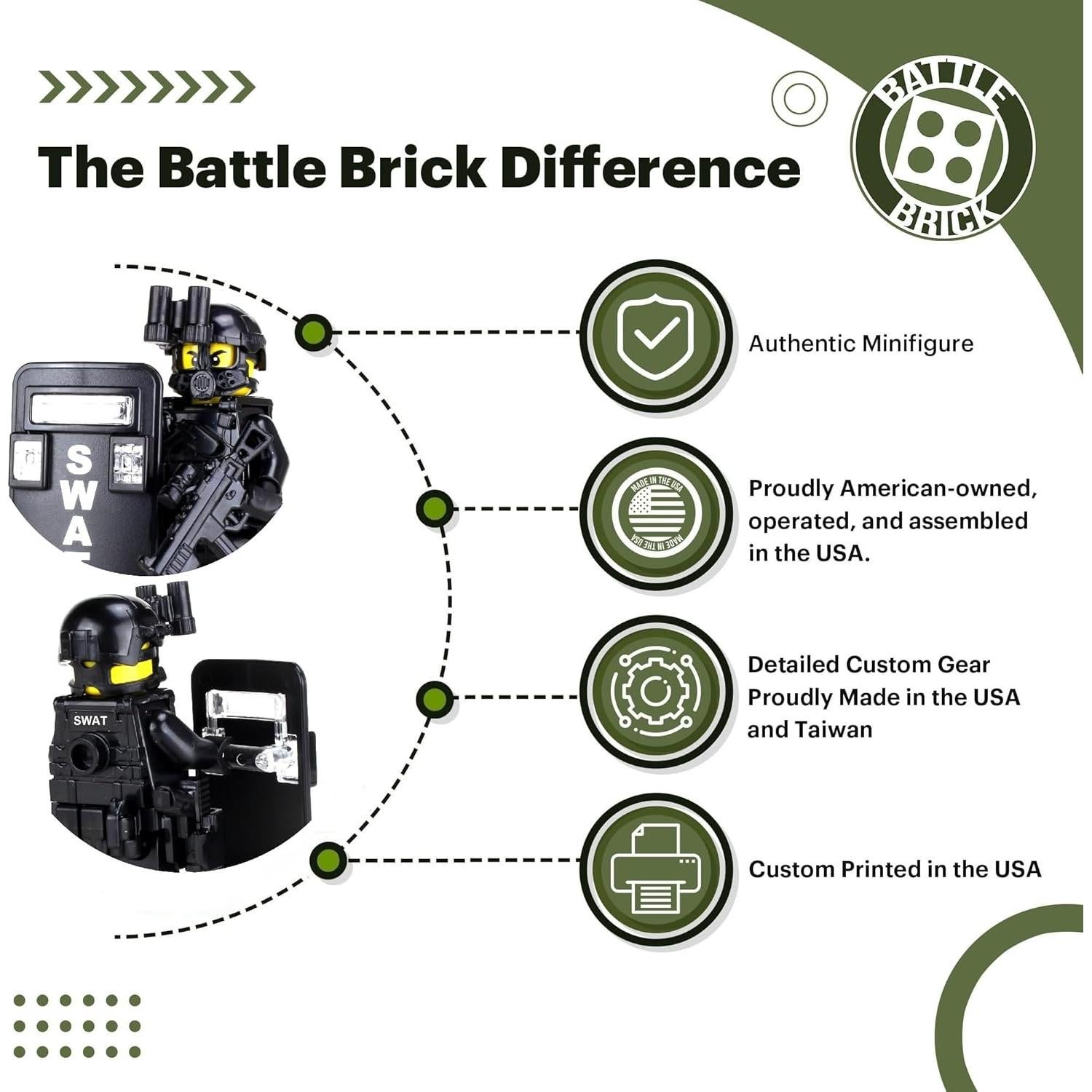 Minifigura Coleccionable Policía SWAT Battle Brick 4.1cm