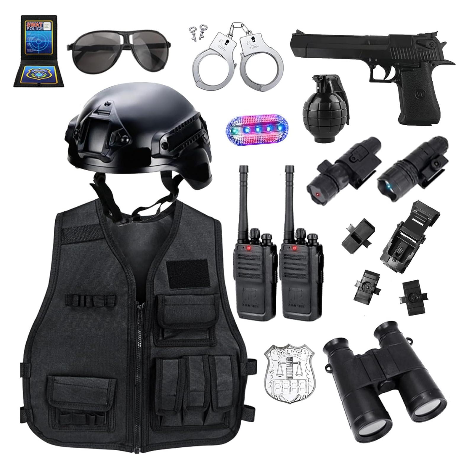 Disfraz de Policía para Niños XY - Chaleco y Casco Táctico