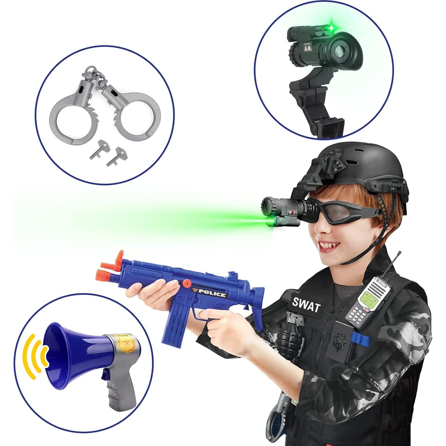 Disfraz de Policía de deAO para Niños con 19 Accesorios