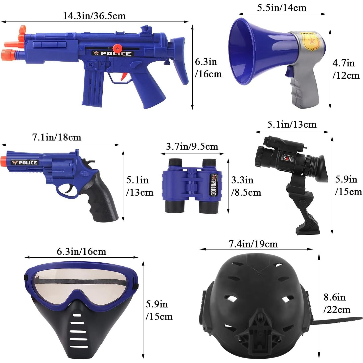 Disfraz de Policía de deAO para Niños con 19 Accesorios