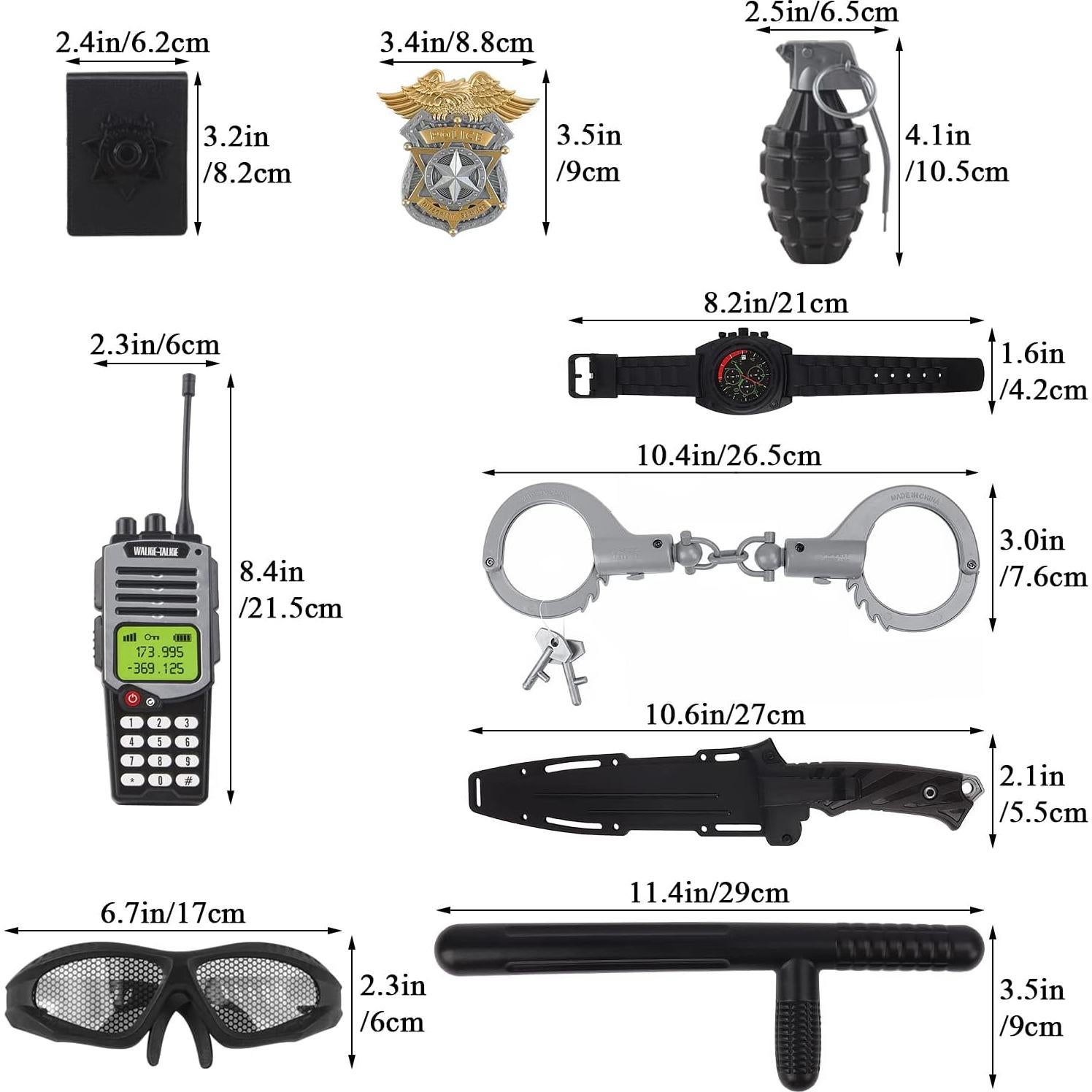 Disfraz de Policía de deAO para Niños con 19 Accesorios