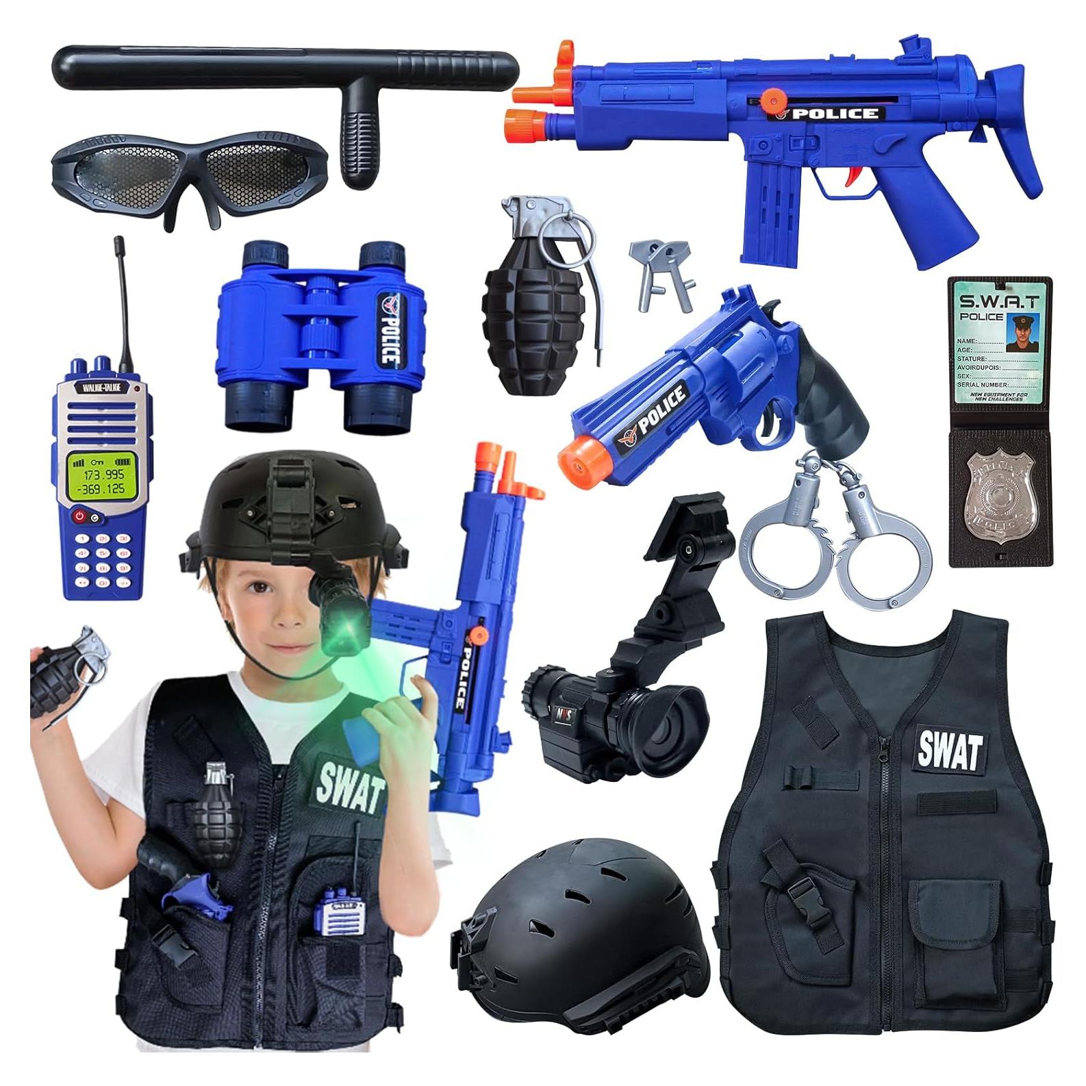 Disfraz de SWAT para Niños ZIRSENG con Chaleco y Casco