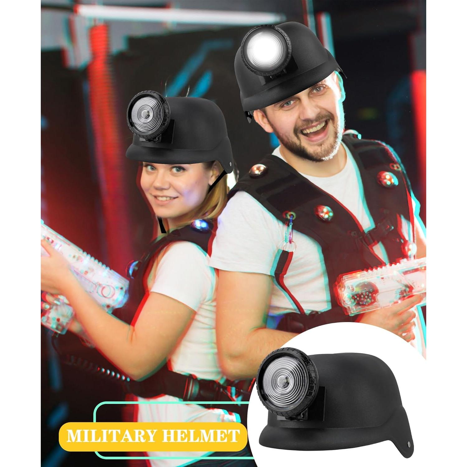 Casco Militar de Plástico Cotiny 2 Piezas Verde para Adultos y Niños