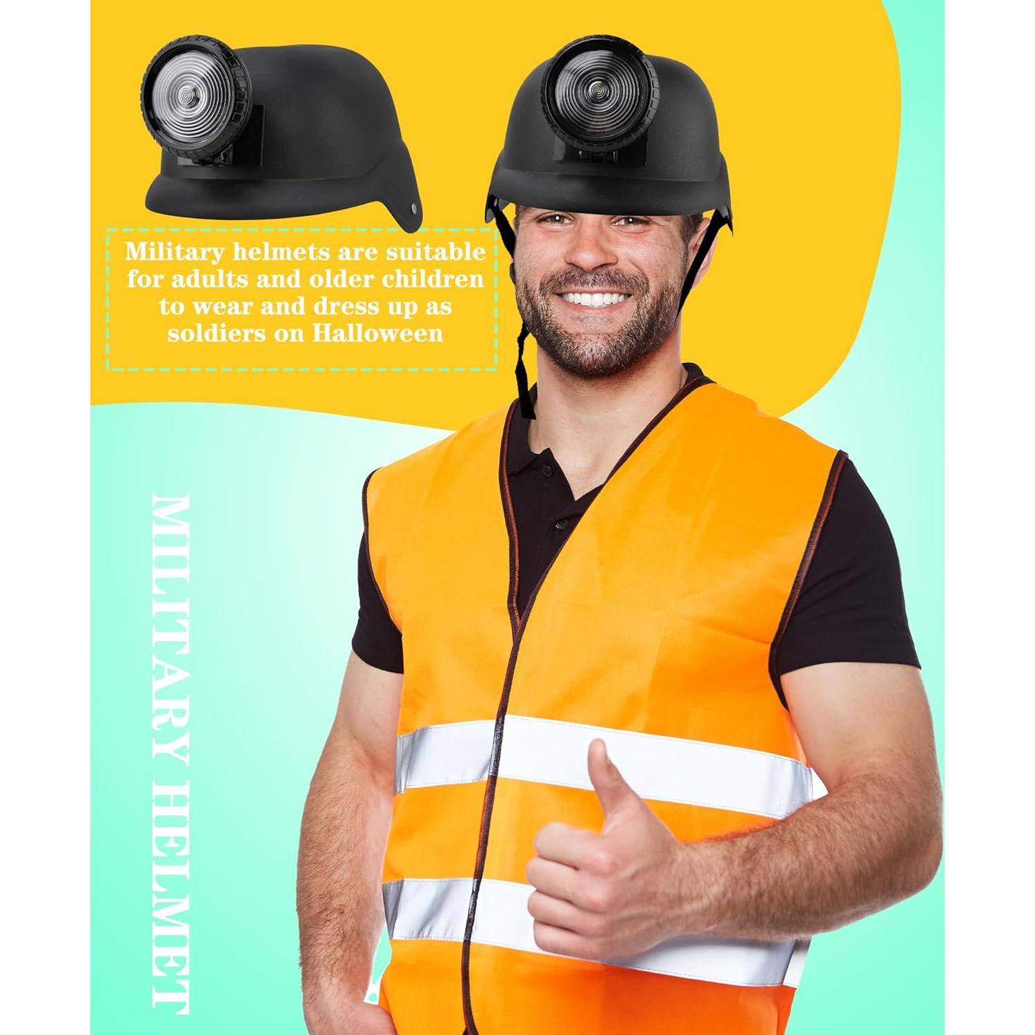 Casco Militar de Plástico Cotiny 2 Piezas Verde para Adultos y Niños