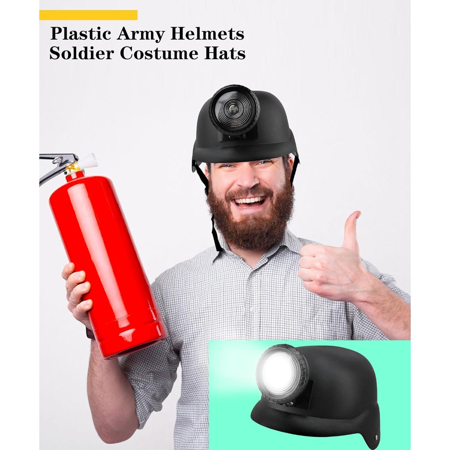 Casco Militar de Plástico Cotiny 2 Piezas Verde para Adultos y Niños