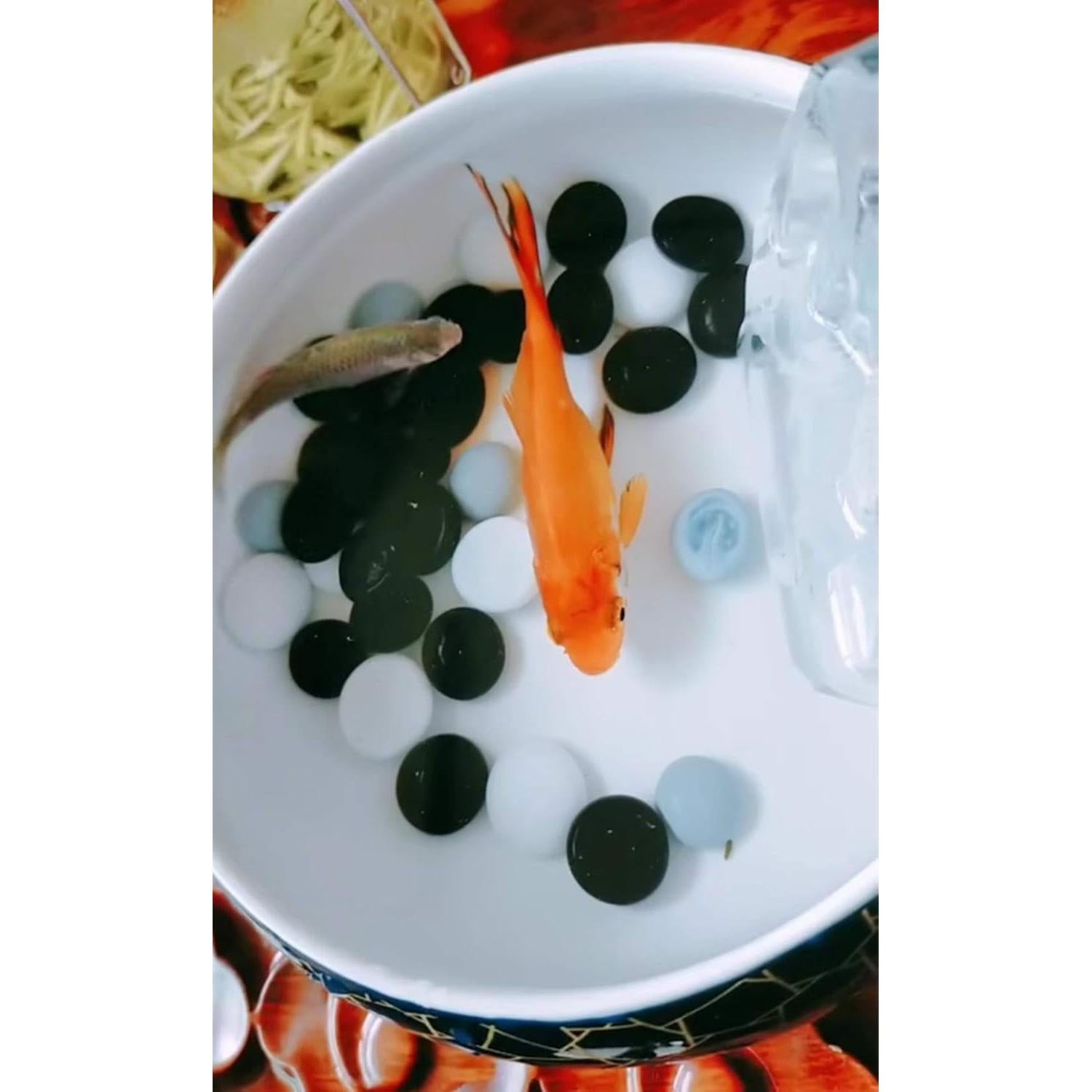 Piedra de gema de vidrio Liying 0,91 kg canicas planas negras