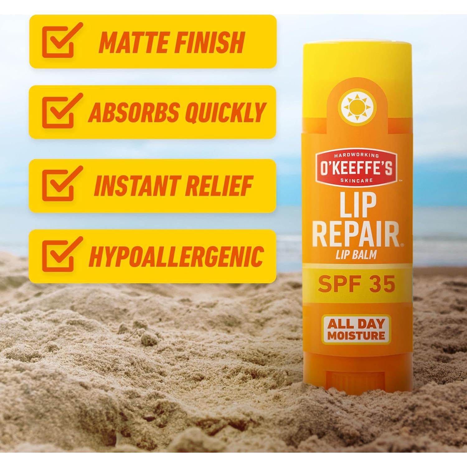 Bálsamo Labial O'Keeffe's Reparador SPF 35 - Hidratante 1 Paquete